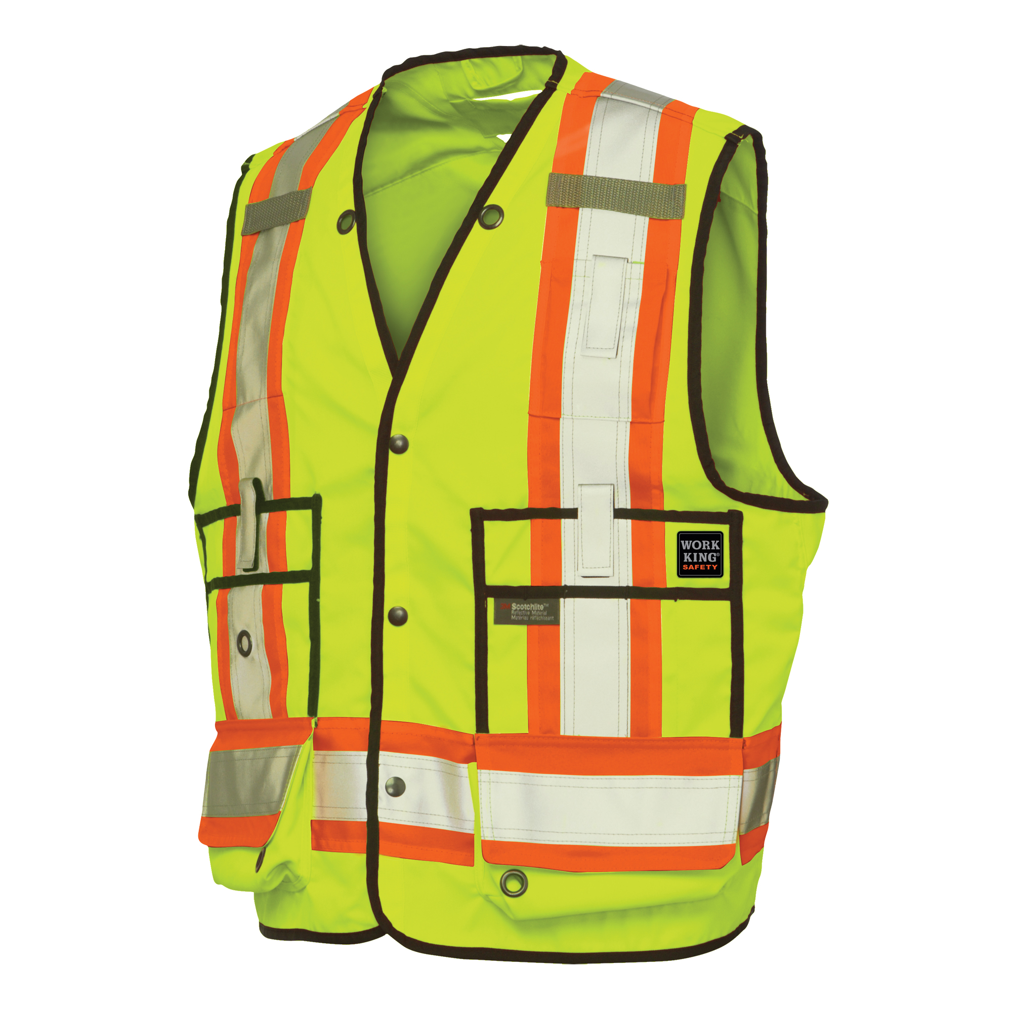 Veste de sécurité pour arpenteur, Jaune lime haute visibilité, 3T-Grand, Polyester