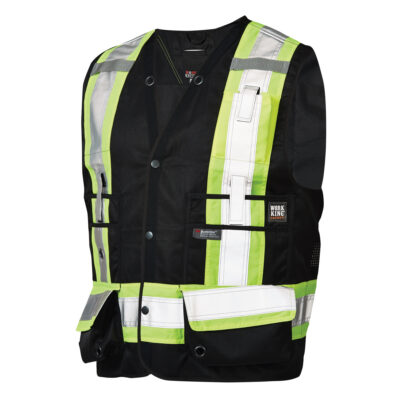 Veste de sécurité pour arpenteur, Noir, 3T-Grand, Polyester