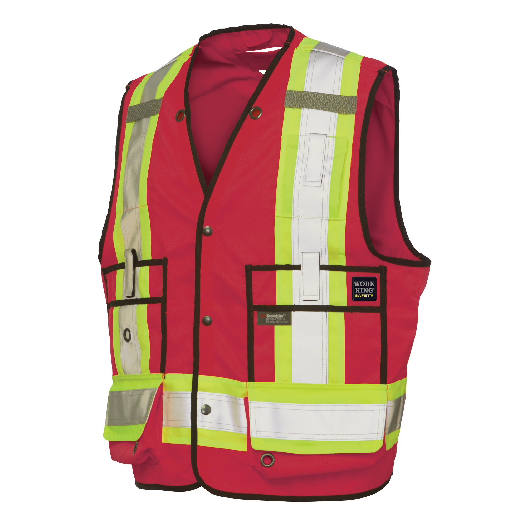 Veste de sécurité pour arpenteur, Rouge, Grand, Polyester