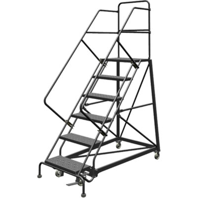 Échelles en angle de sécurité, 4 marches, Perforé, Inclinaison 50°, Hauteur 40"