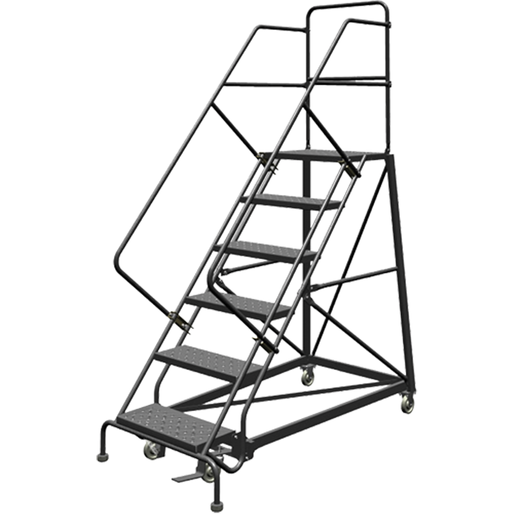Échelles en angle de sécurité, 4 marches, Perforé, Inclinaison 50°, Hauteur 40"
