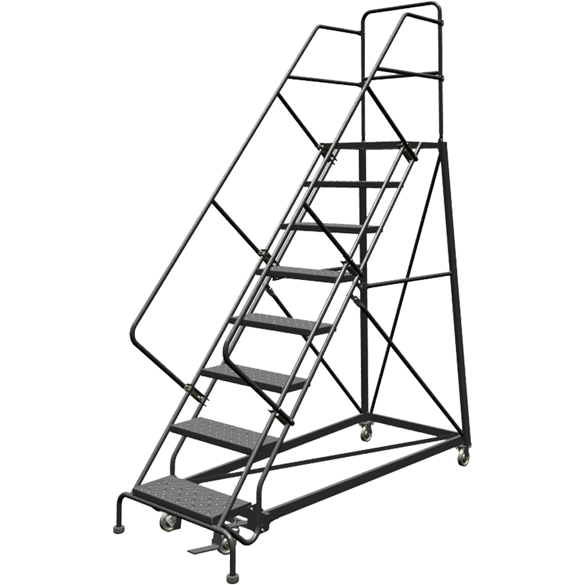 Échelles en angle de sécurité, 8 marches, Perforé, Inclinaison 50°, Hauteur 80"