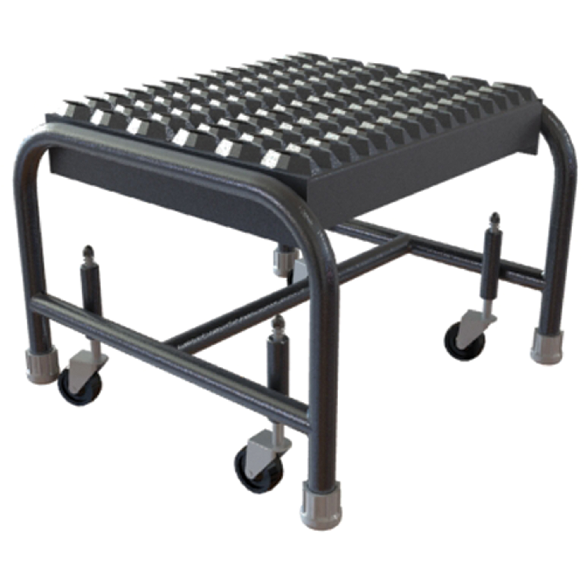 Échelles roulantes, 1 marches, Largeur de la marche 16", Hauteur de la plateforme 10", Aluminium