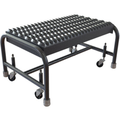 Échelles roulantes, 1 marches, Largeur de la marche 24", Hauteur de la plateforme 10", Aluminium