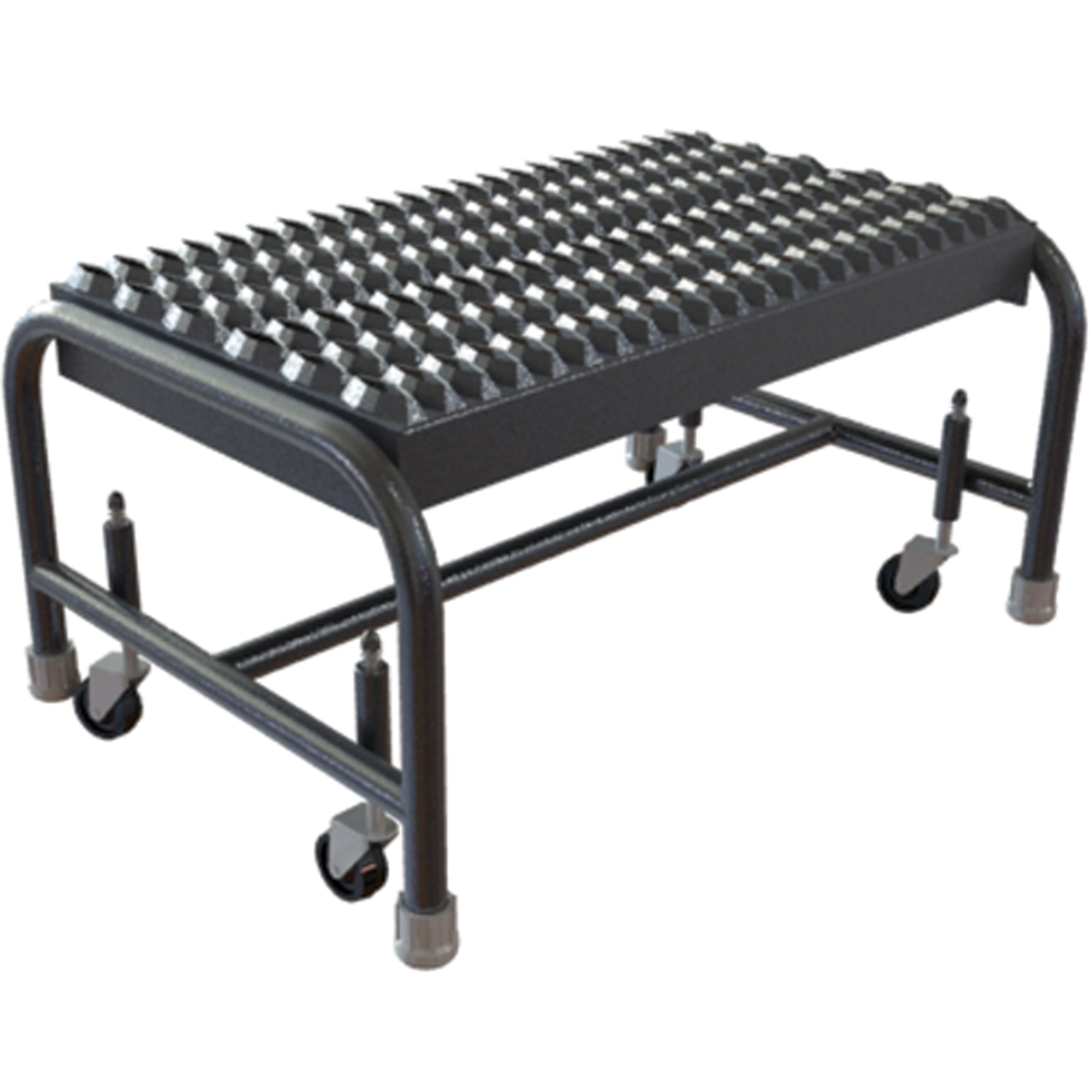 Échelles roulantes, 1 marches, Largeur de la marche 24", Hauteur de la plateforme 10", Aluminium