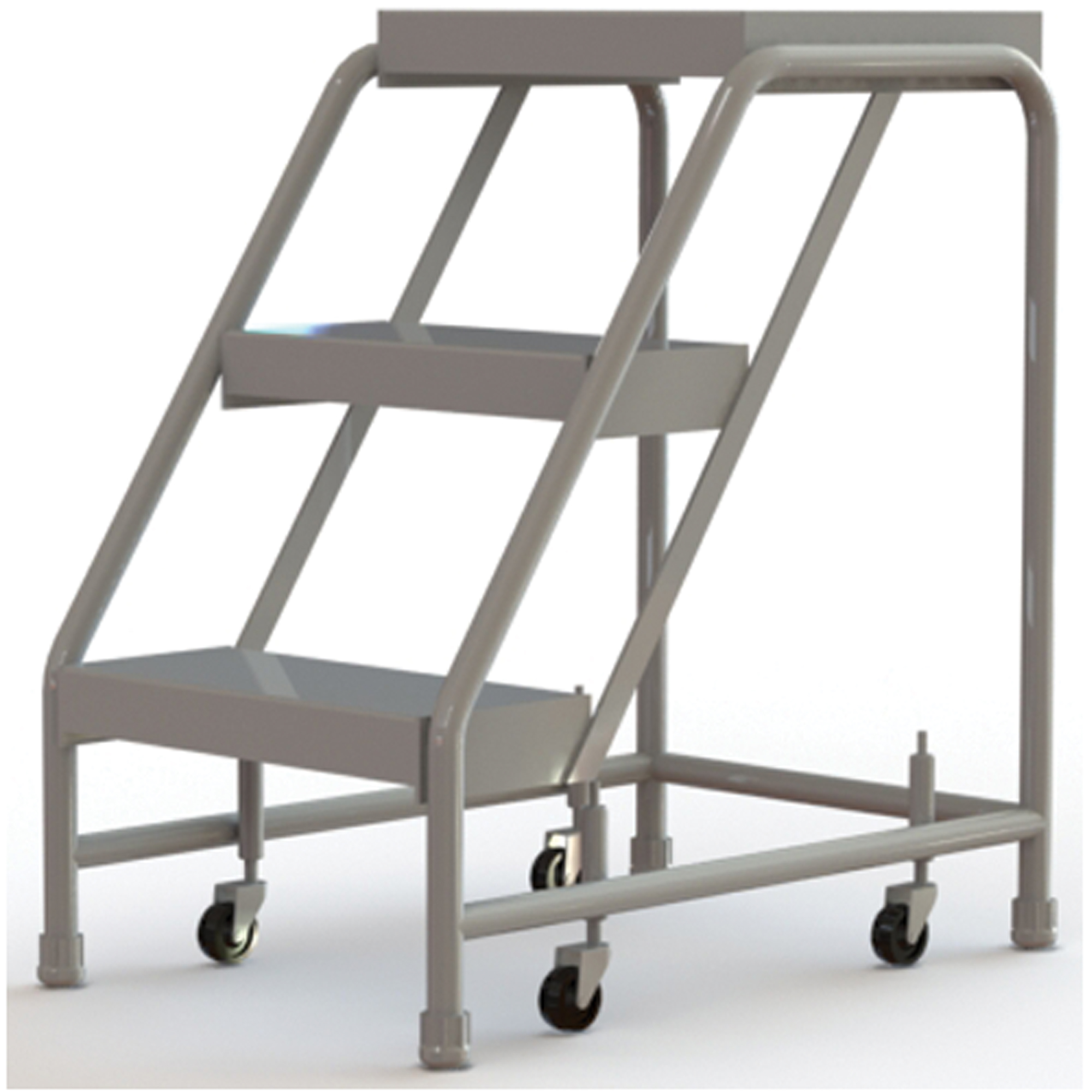 Échelles roulantes, 3 marches, Largeur de la marche 16", Hauteur de la plateforme 30", Aluminium