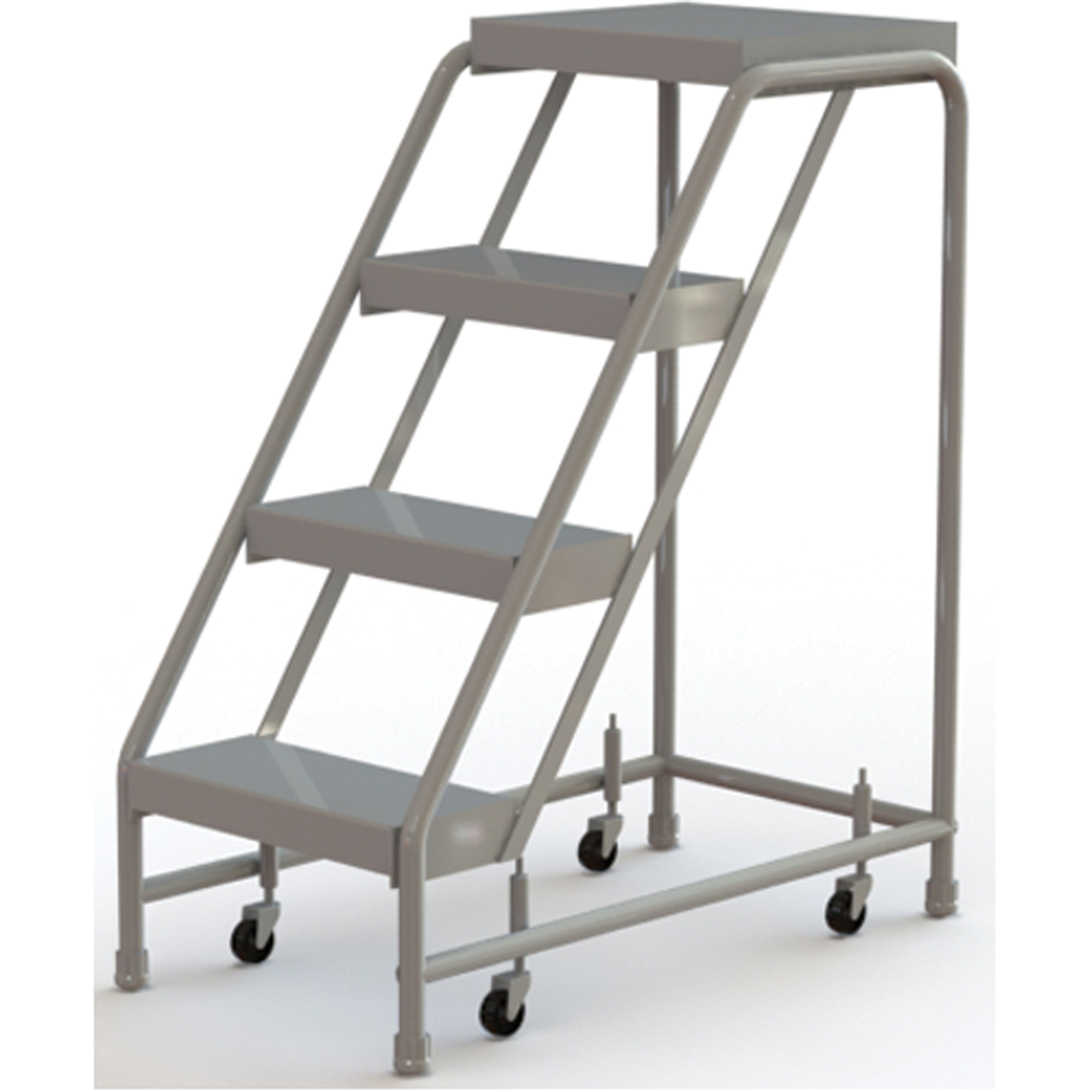 Échelles roulantes, 4 marches, Largeur de la marche 16", Hauteur de la plateforme 40", Aluminium
