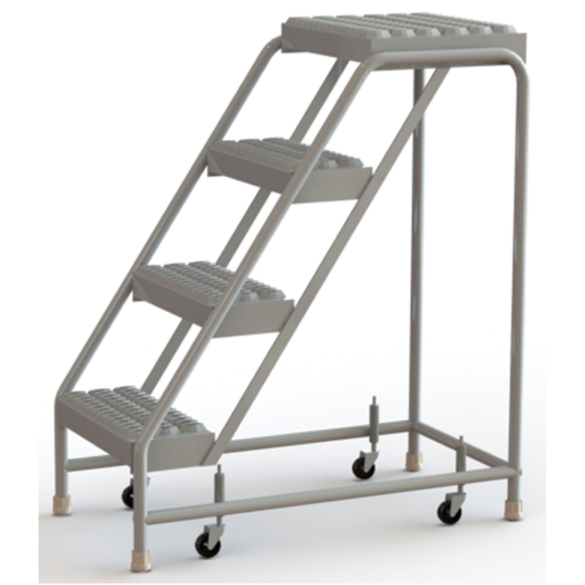 Échelles roulantes, 4 marches, Largeur de la marche 16", Hauteur de la plateforme 40", Aluminium