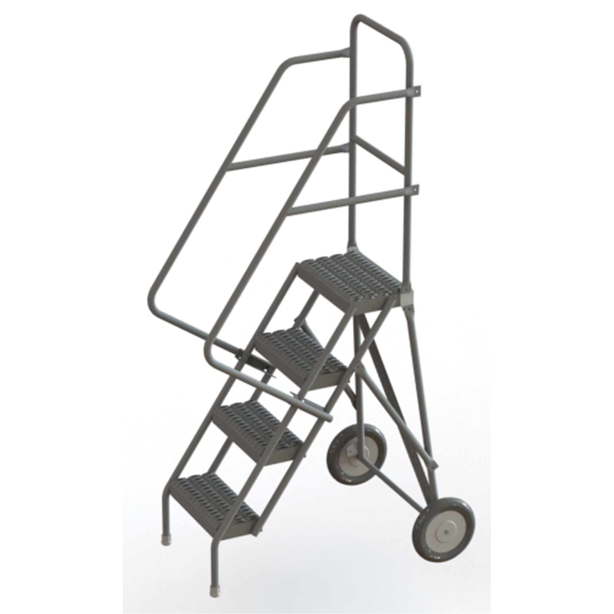 Échelles roulantes, 4 marches, Strié, Hauteur 40"
