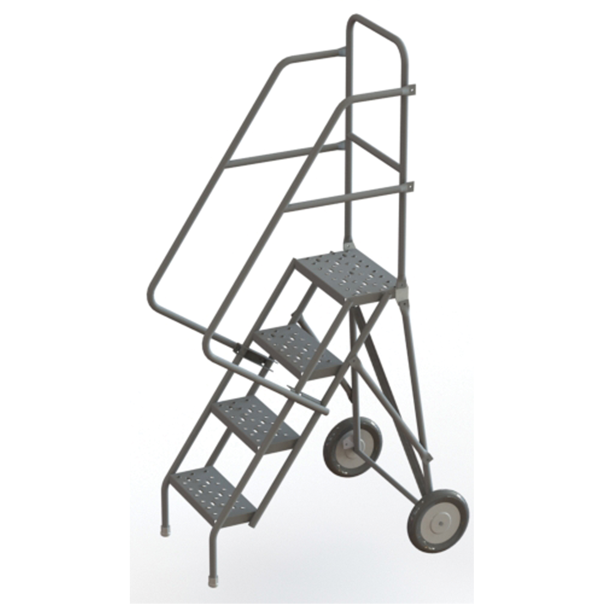 Échelles roulantes en acier, 4 marches, Largeur de la marche 16", Hauteur de la plateforme 40", Acier