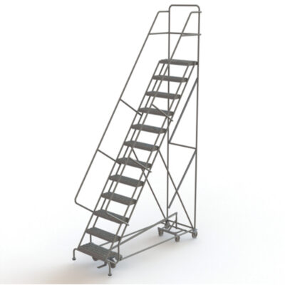 Échelles roulantes multidirectionnelles, 12 marches, Largeur de la marche 24", Hauteur de la plateforme 120", Acier