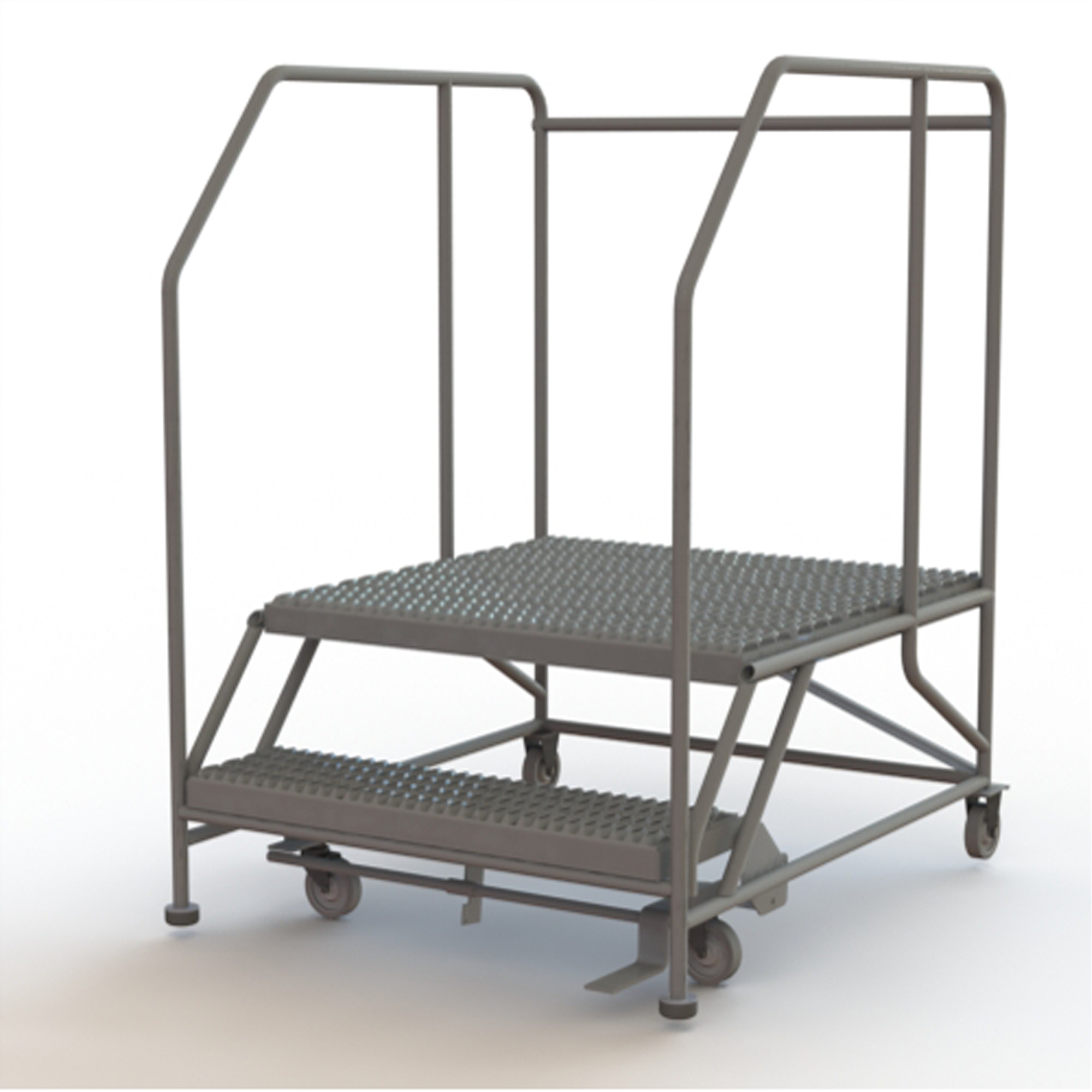 Plateforme de travail mobile, Acier, 2 Marches, 20" ha, 36" p, 36" Marche, Strié