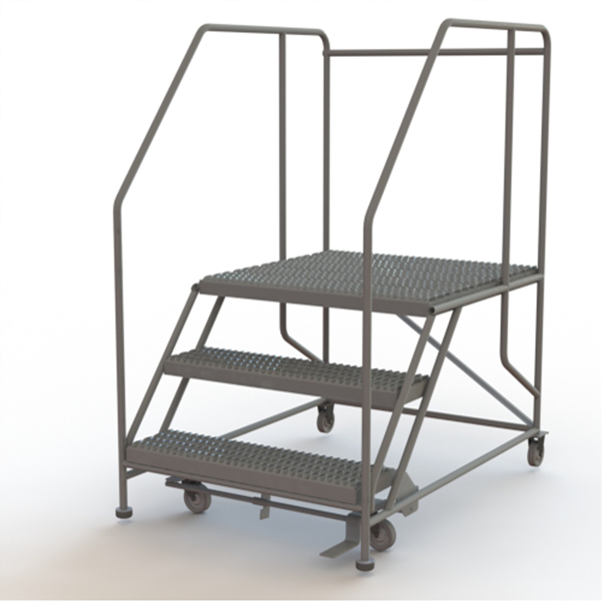 Plateforme de travail mobile, Acier, 3 Marches, 30" ha, 36" p, 36" Marche, Strié