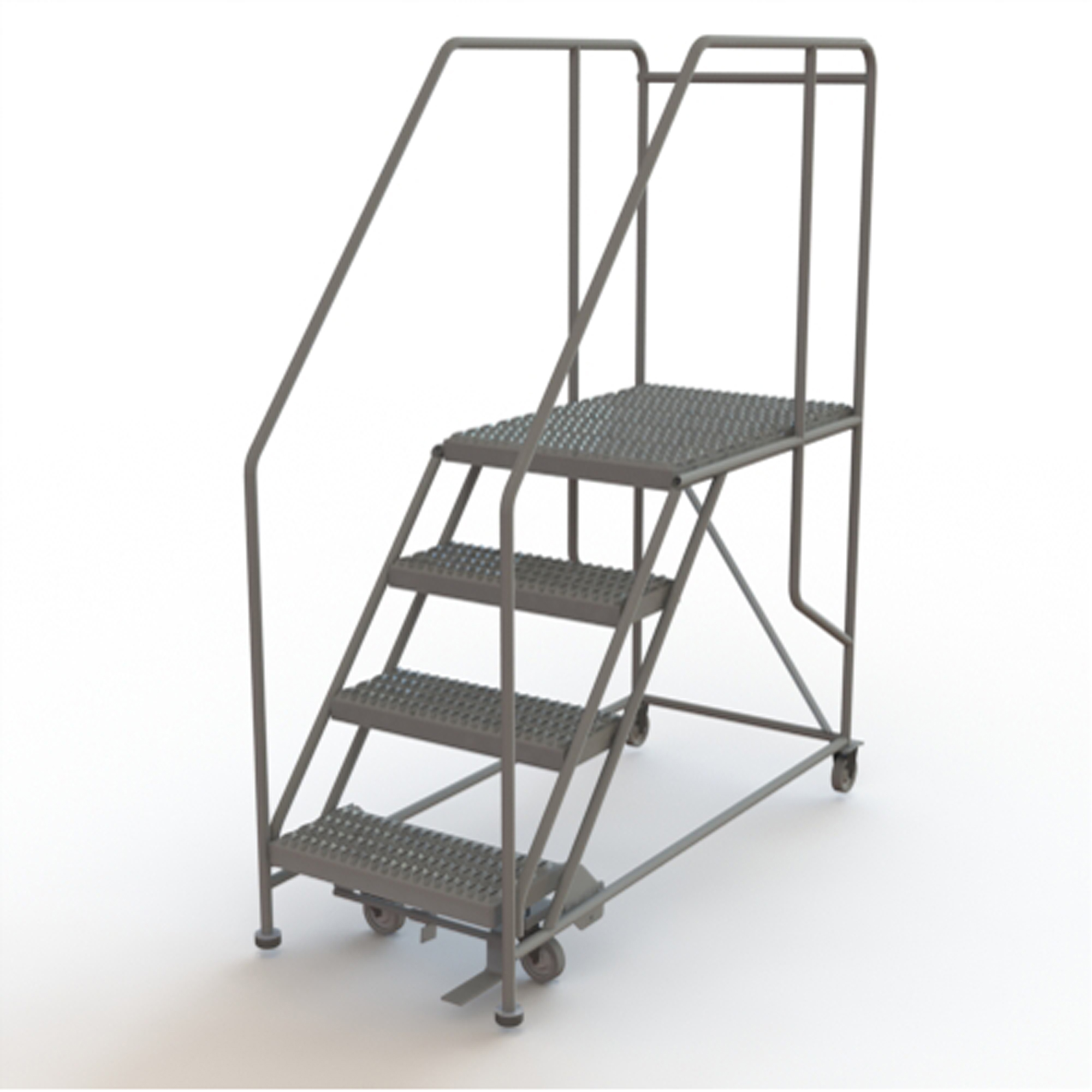 Plateforme de travail mobile, Acier, 4 Marches, 40" ha, 35" p, 24" Marche, Strié