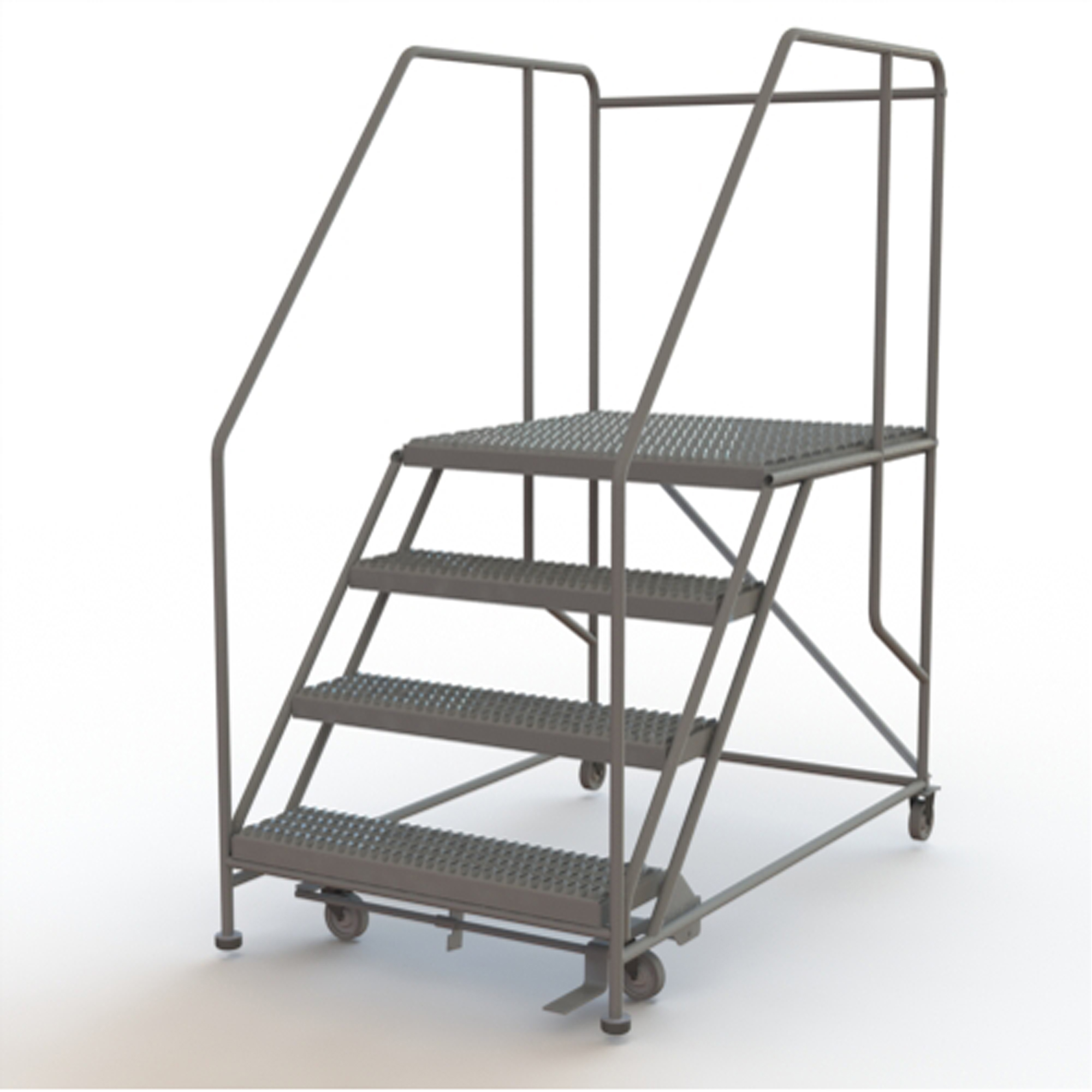 Plateforme de travail mobile, Acier, 4 Marches, 40" ha, 36" p, 36" Marche, Strié