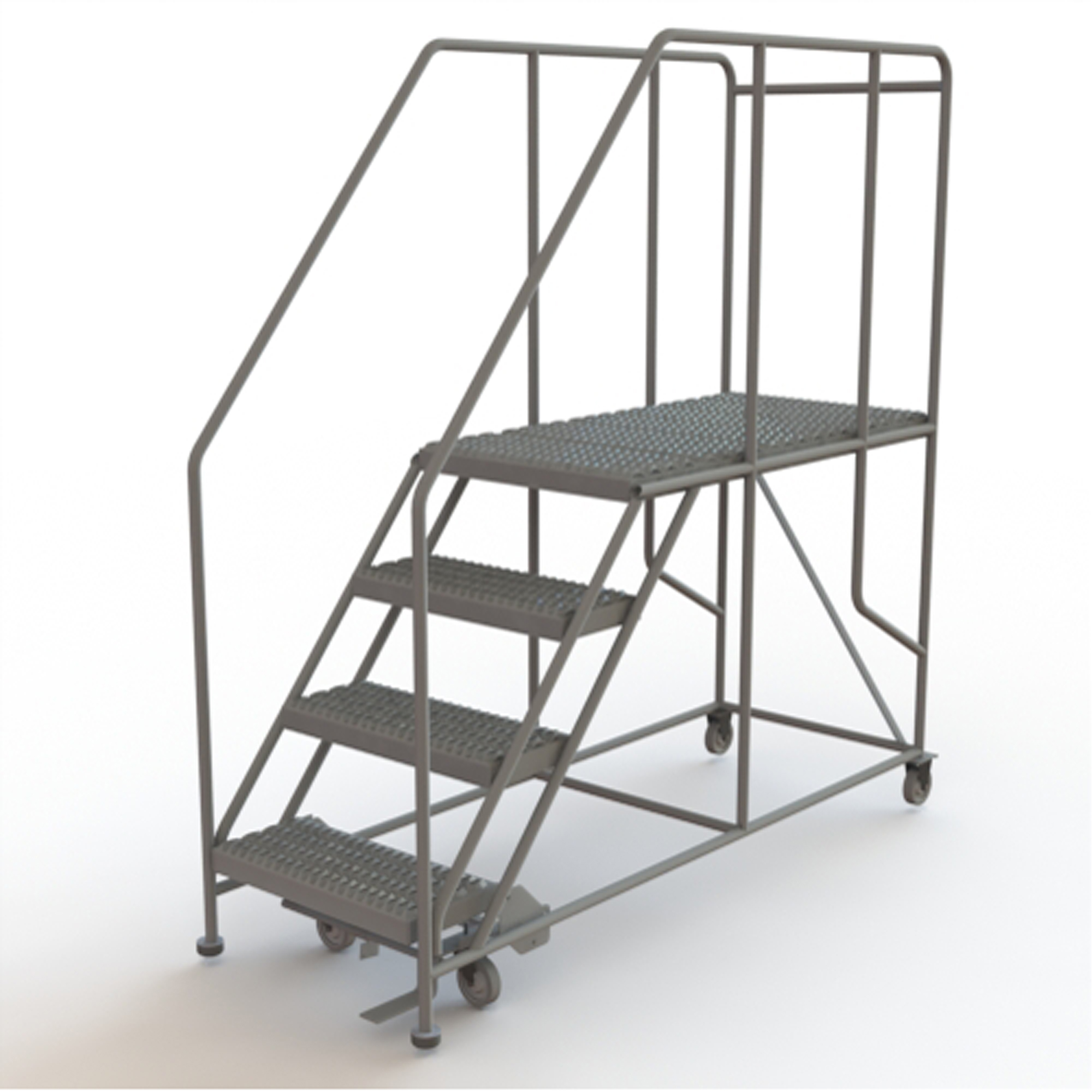 Plateforme de travail mobile, Acier, 4 Marches, 40" ha, 47" p, 24" Marche, Strié