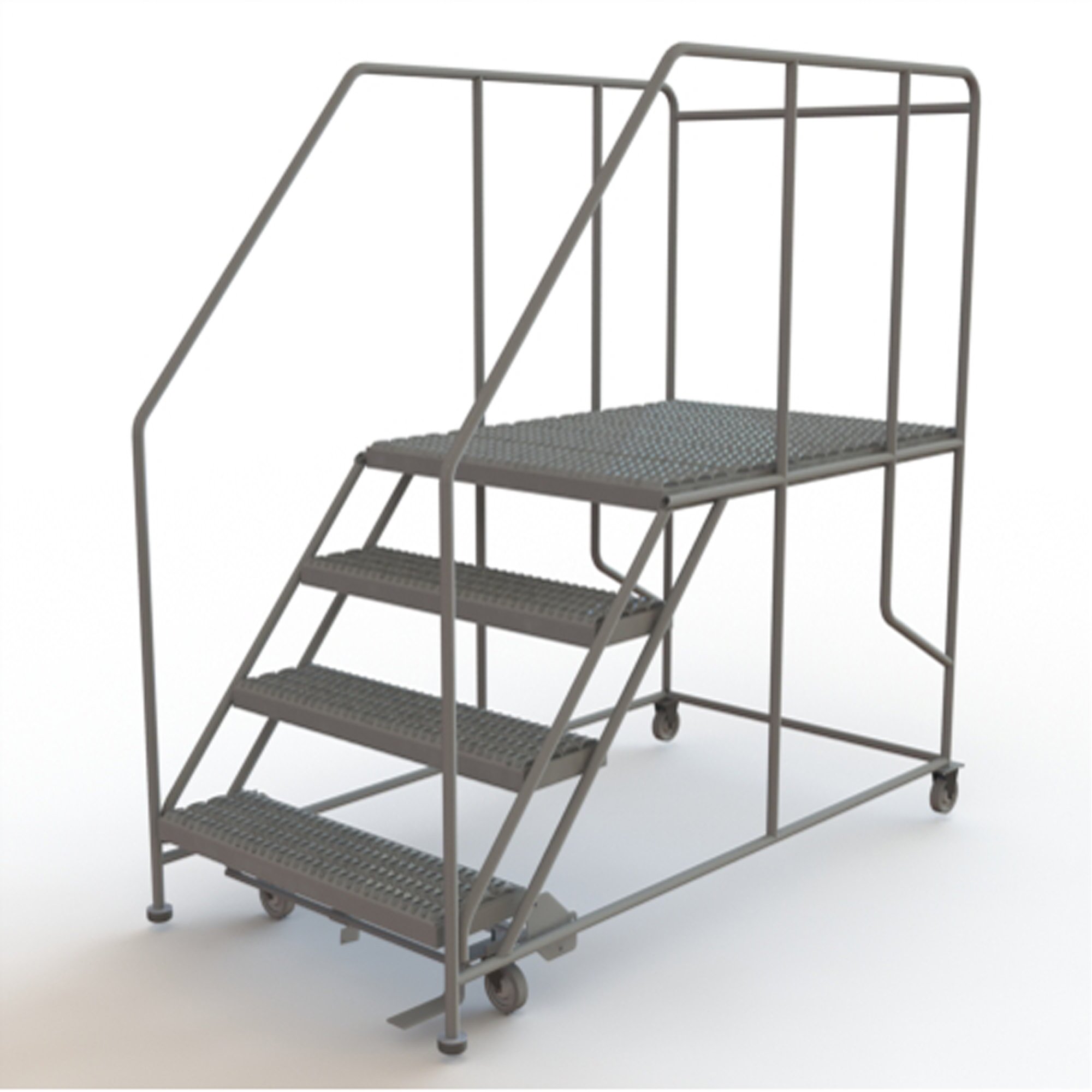 Plateforme de travail mobile, Acier, 4 Marches, 40" ha, 48" p, 36" Marche, Strié