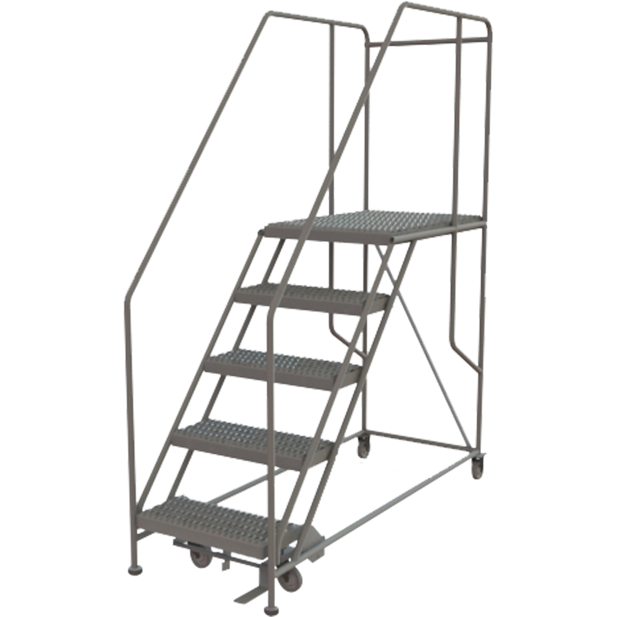 Plateforme de travail mobile, Acier, 5 Marches, 50" ha, 35" p, 24" Marche, Strié