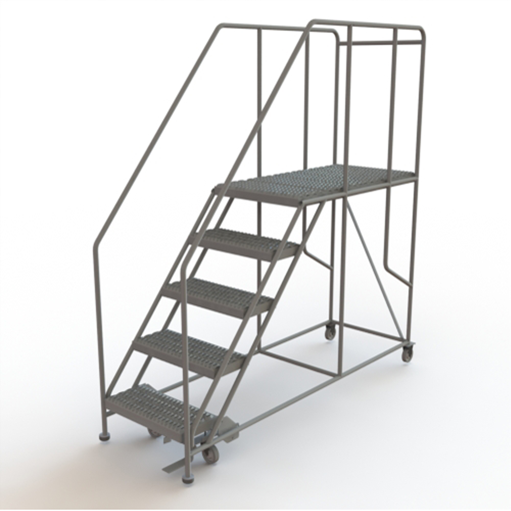 Plateforme de travail mobile, Acier, 5 Marches, 50" ha, 47" p, 24" Marche, Strié