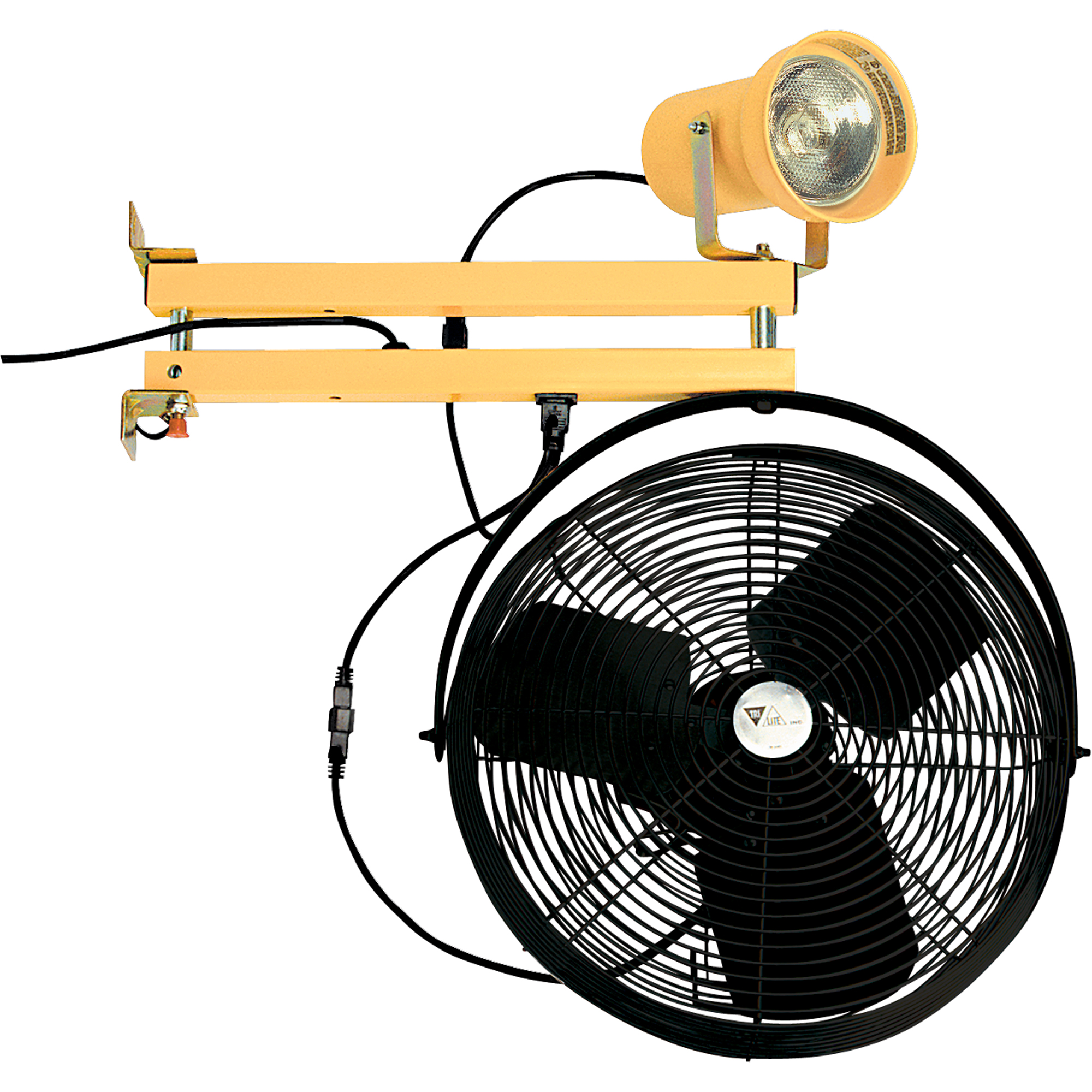 Étrésillon Double Avec Ventilateur, Ampoule Incandescente, Bras 24"
