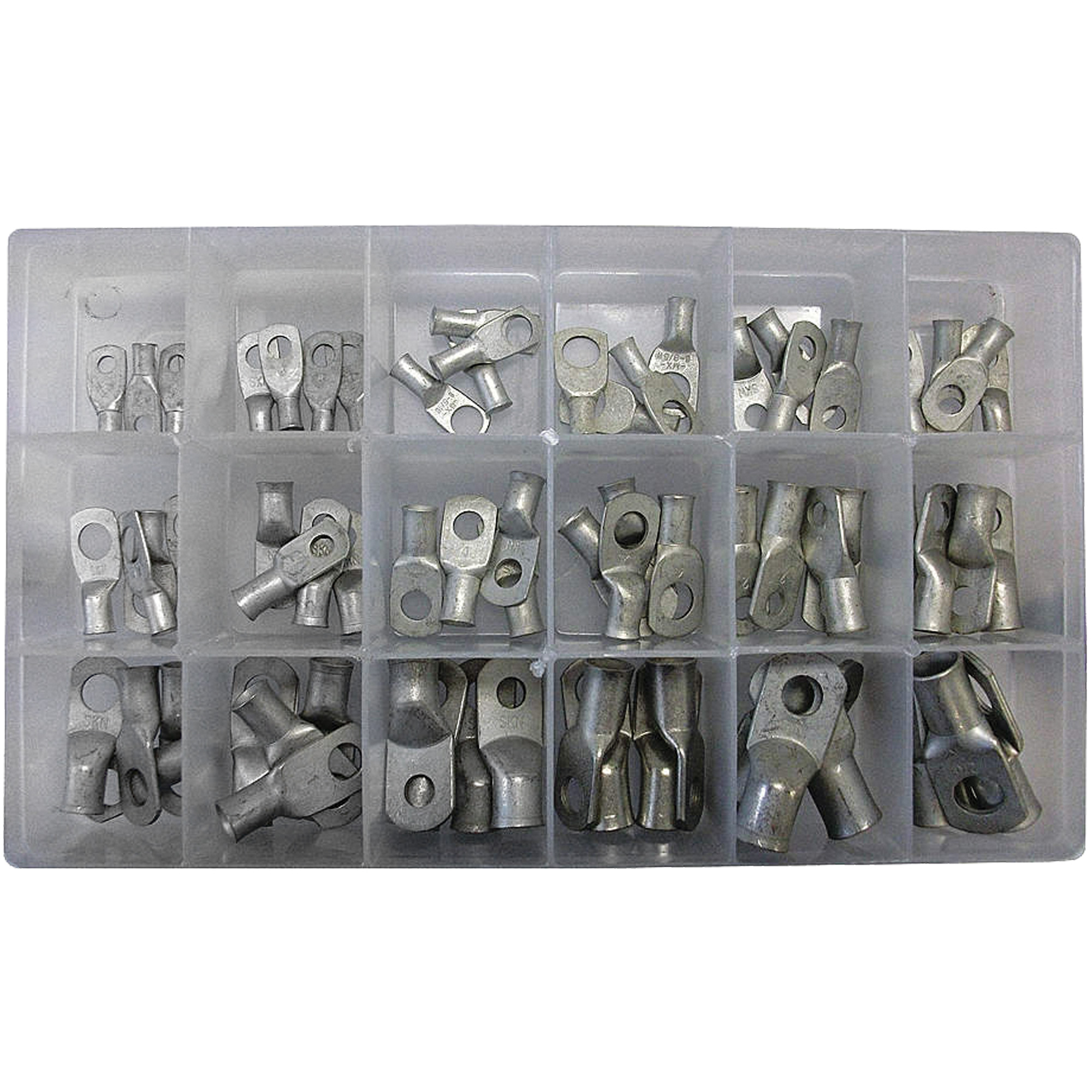Trousse de cosses à anneau tubulaires plaquées d'étain 72 morceaux
