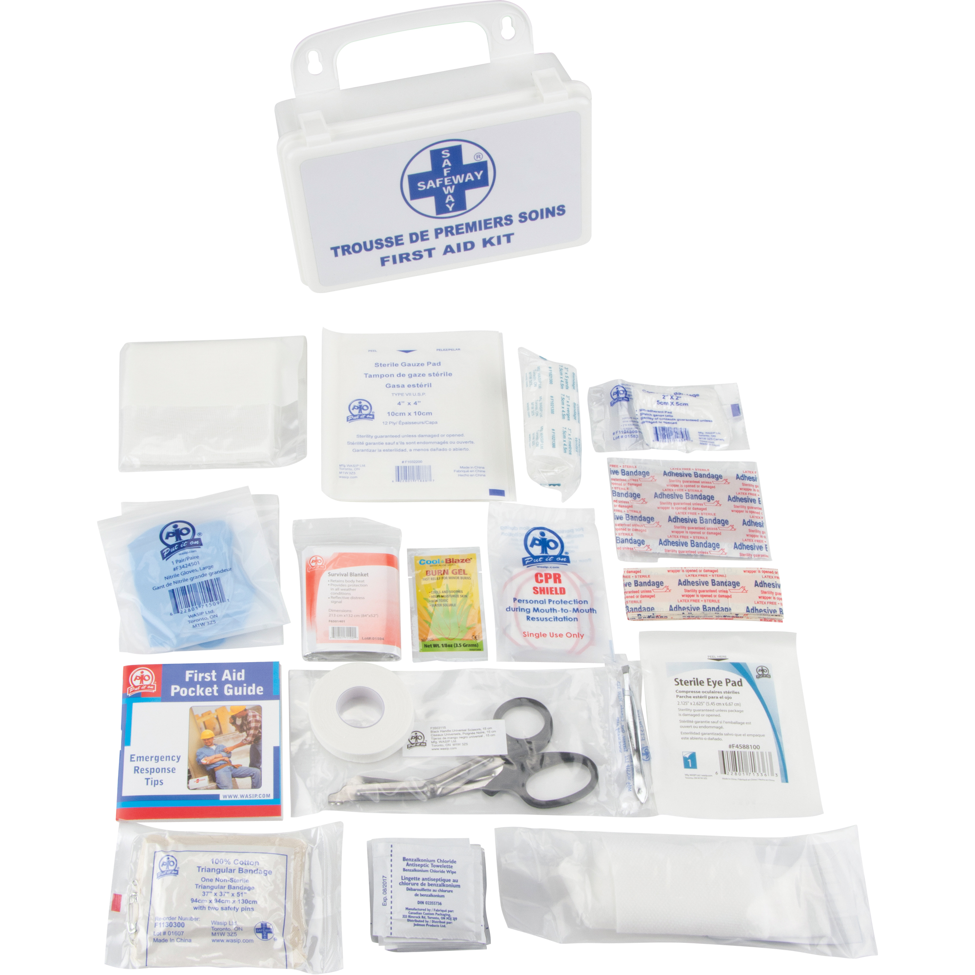 Trousse de premiers soins, Dispositif médical Classe 1, Boîte en plastique