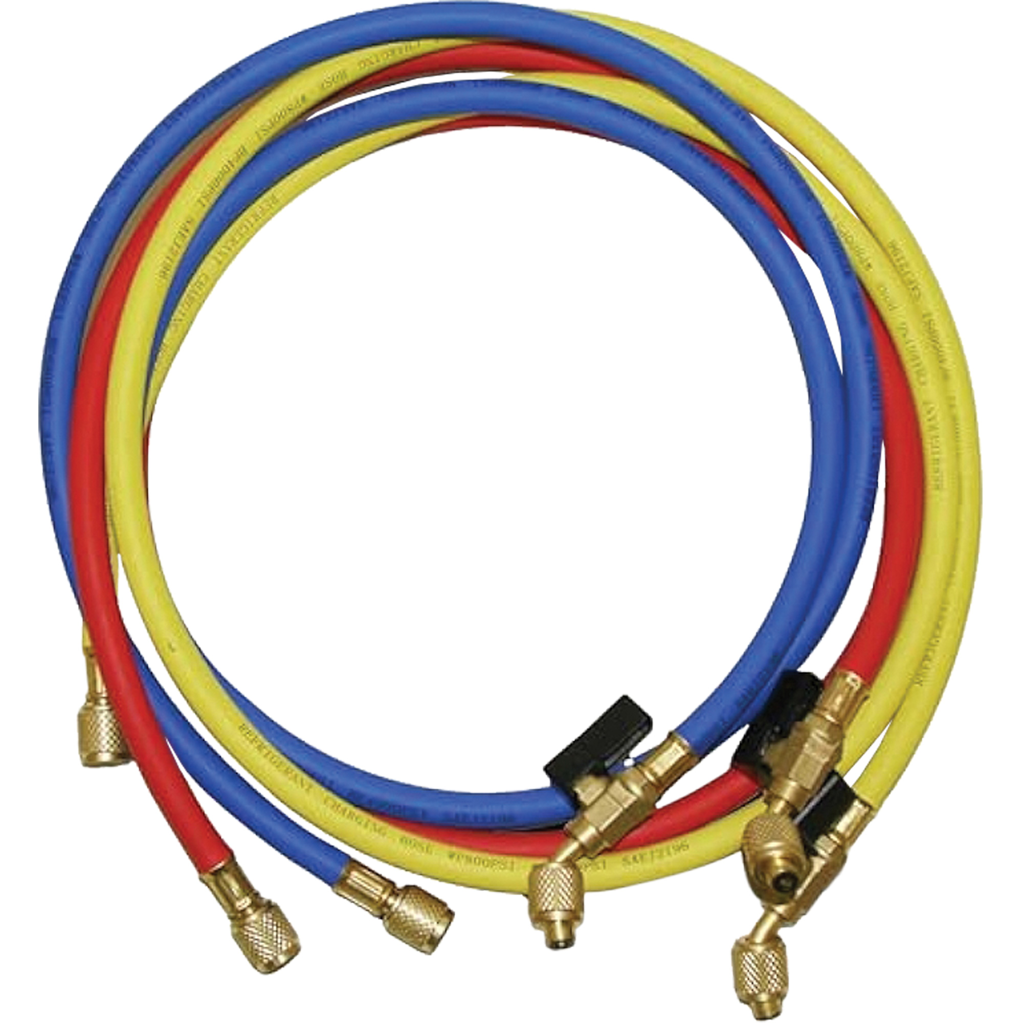Tuyaux de charge de réfrigérant avec robinet à boisseau et raccords SAE 1/4"