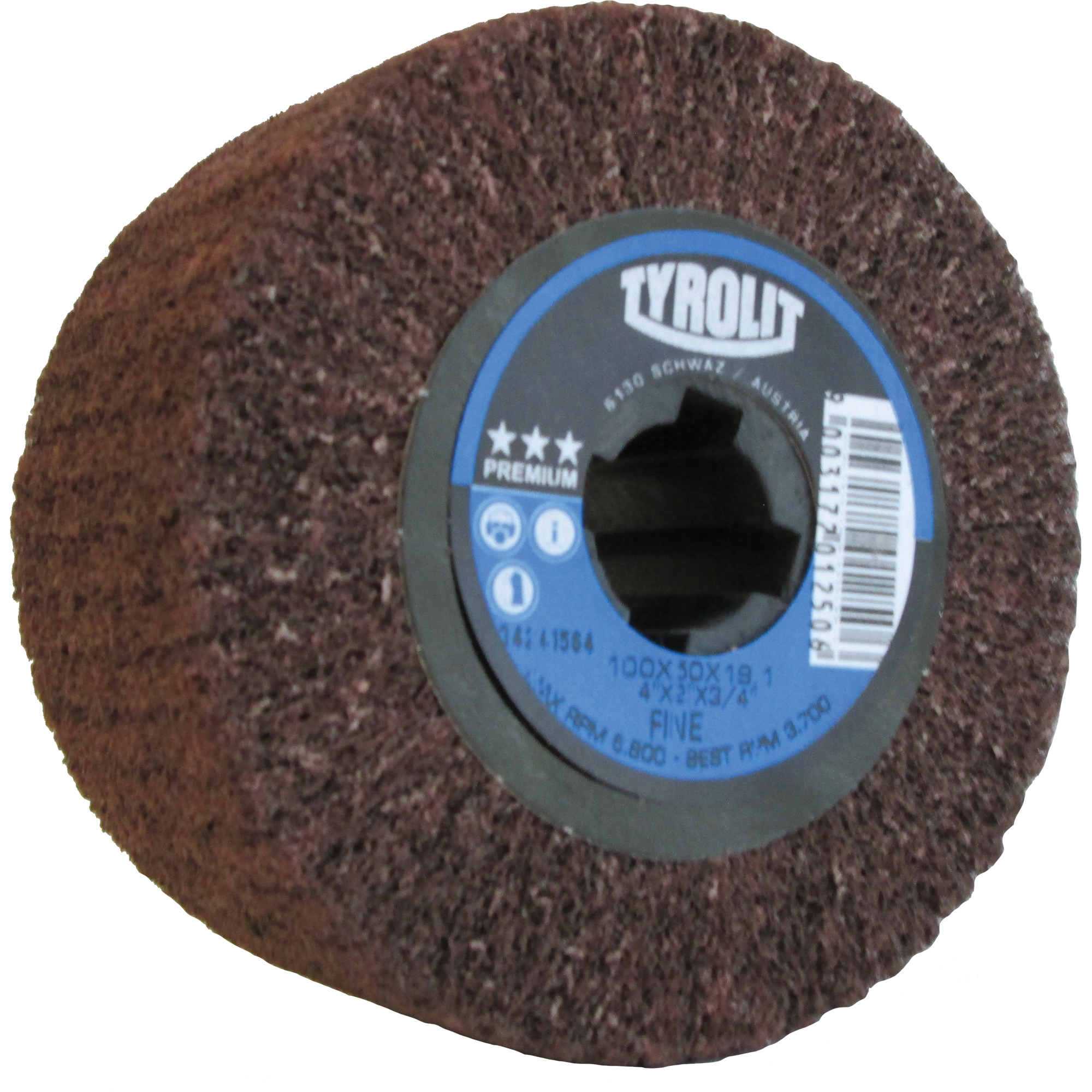 Tambour de conditionnement de surface Pro-Line, 4" dia. x 2" la, 3/4" Arbre, Grain Fin, Oxyde d'aluminium