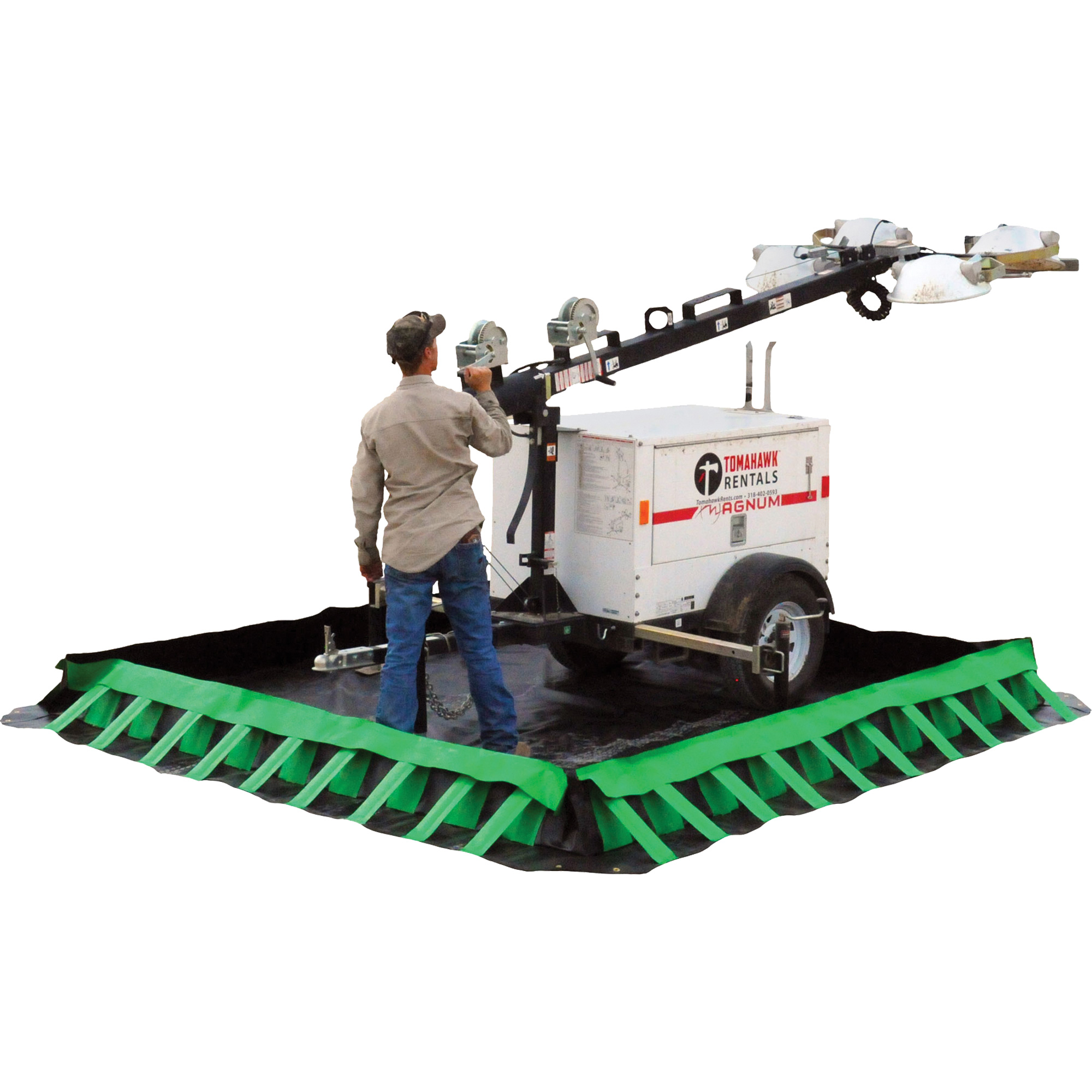 Berme Compact Ultra-Containment BermMD, Capacité 5385 gal. US, 60' la x 12' lo x 12" h, Support à charnière