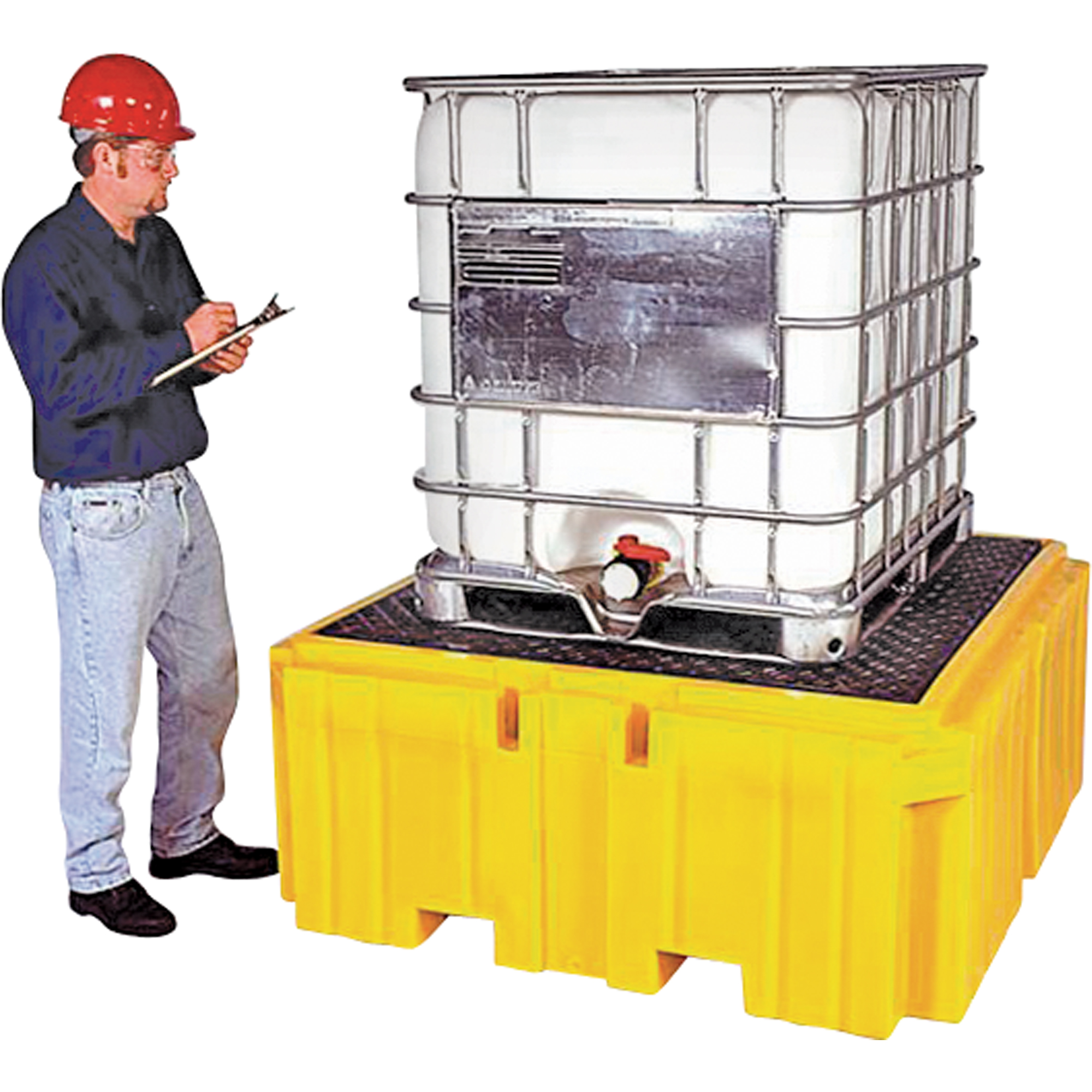 GRV Spill Pallet PlusMD avec drain, Capacité de déversement 365 gal. US, 62" x 62" x 28"