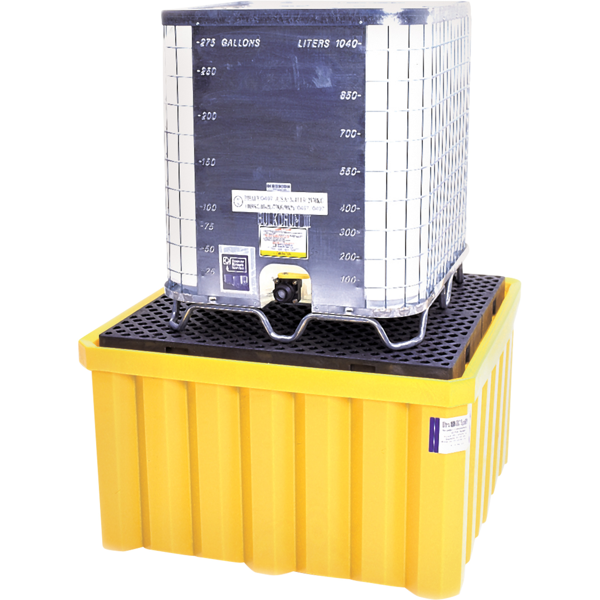 Palette antidéversement avec drain Ultra-IBC Spill PalletMD , Capacité de déversement 400 gal. US, 58,75" x 58,75" x 33"