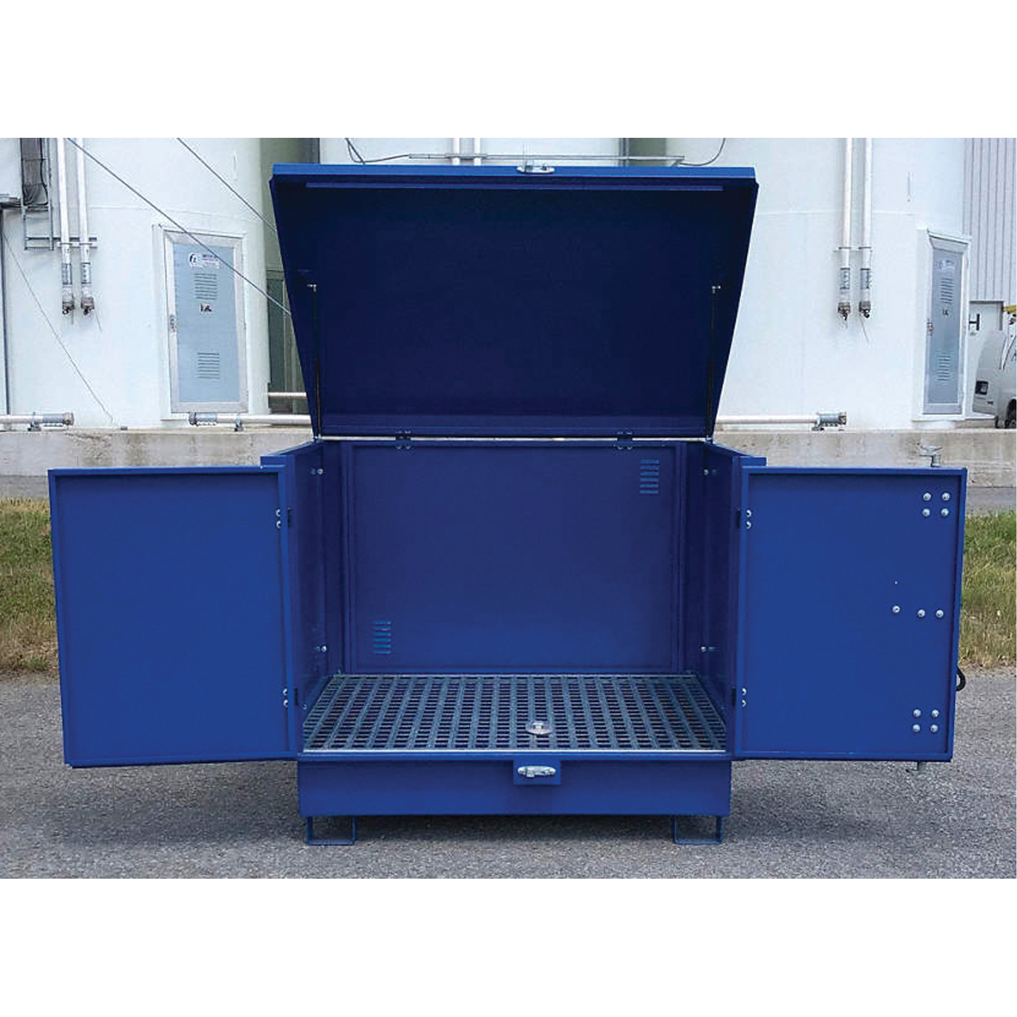 Palette de déversement en acier avec couvercle rigide S-4 Ultra, 61" lo x 54,4" la x 52" h, Capacité de charge 4700 lb