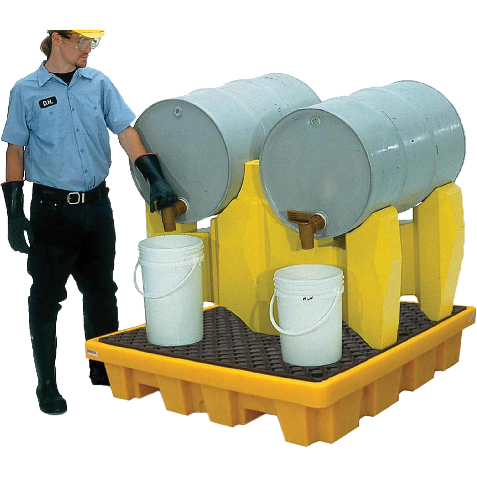 Système de confinement Ultra-Drum avec drain pour 2 barils, 53" lo x 53" la x 44,8" ha, 1500 gal. US Capacité