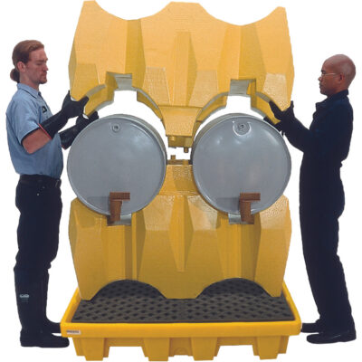 Système de confinement Ultra-Drum avec drain pour 4 barils, 53" lo x 53" la x 77,8" ha, 3000 gal. US Capacité