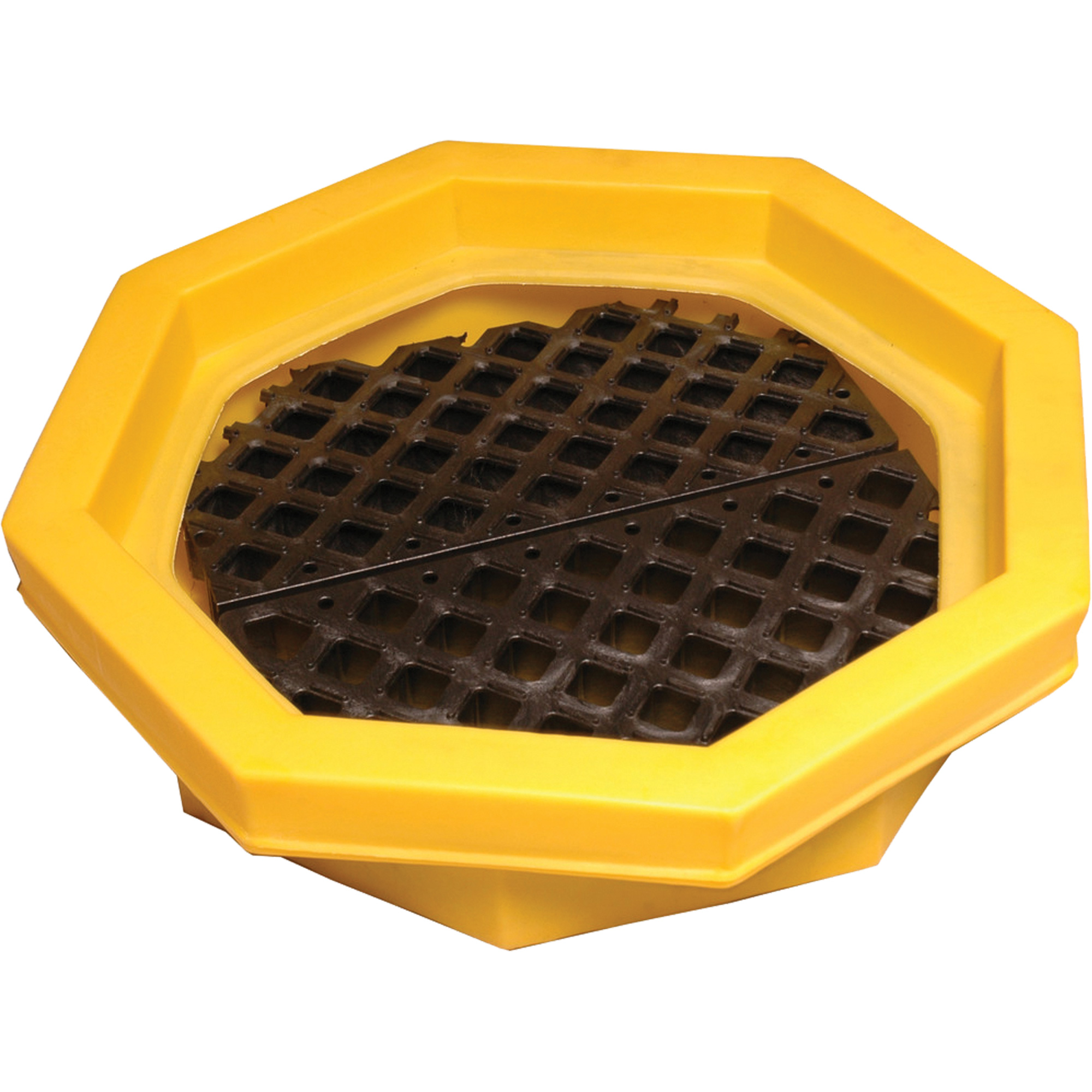 Ultra-Drum TrayMD avec grille, 32" lo x 32" la x 8,1" h, Cap. de déversement 21,1 gal. US