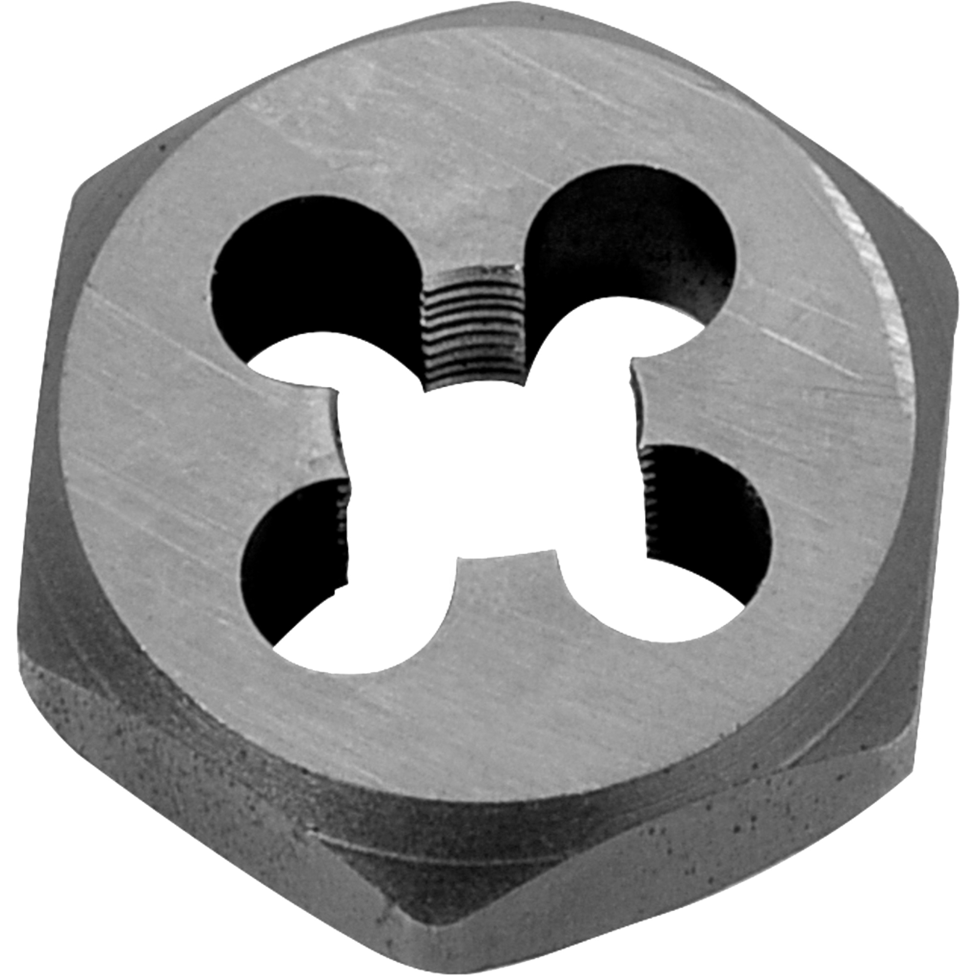 Filière de refiletage hexagonale pour boulon, dia. 1-1/16", Filet de 1/2"-13, Acier au chrome