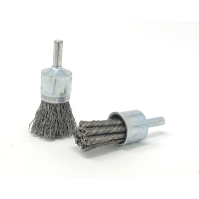 Brosse montée à fils ondulés, 3/4" dia., dia. Des fils 0,014", Tige 1/4"