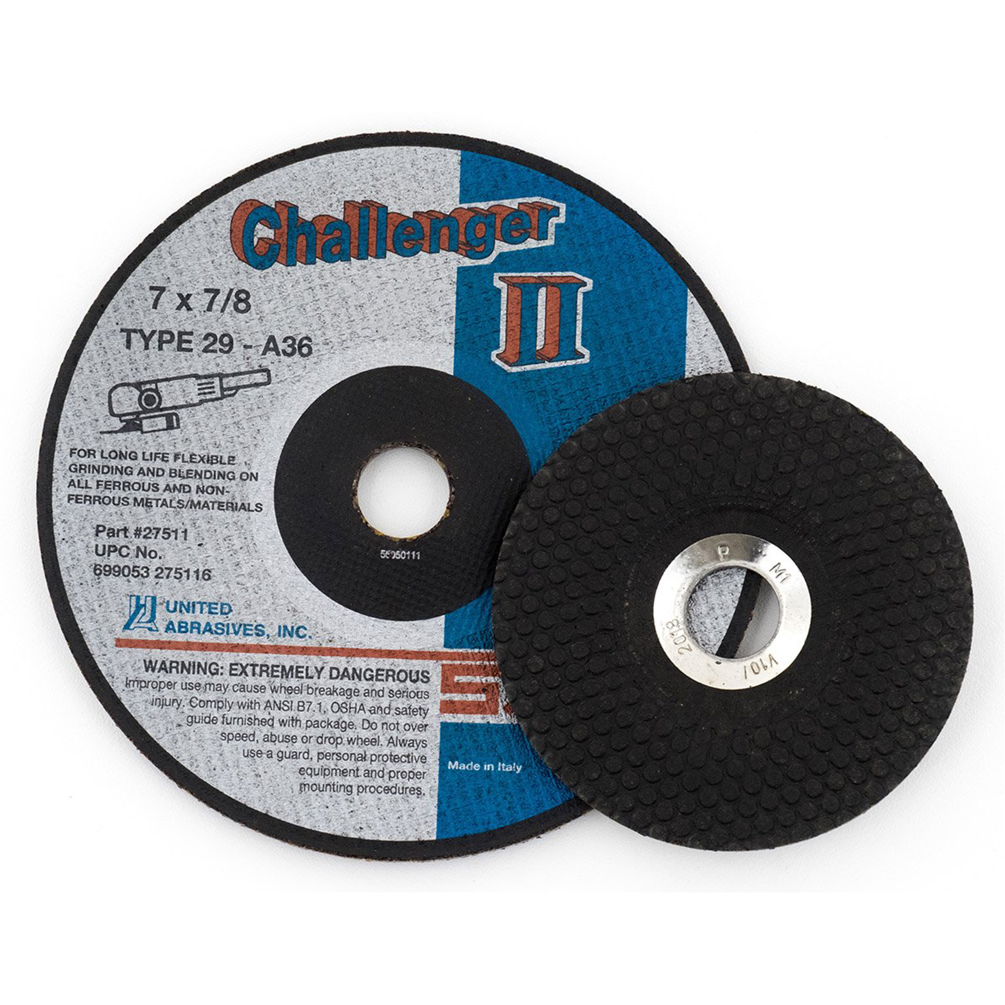 Meule Challenger IIMC, 4-1/2" x 1/8", Arbre 7/8", Oxyde d'aluminium, Type 29