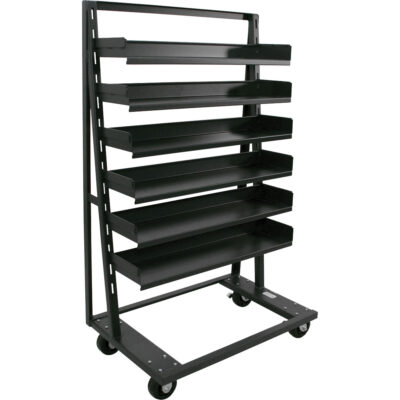 Chariot à cadre en A robuste à un côté avec 6 plateaux, 38" x 25" x 63", Capacité 2500 lb