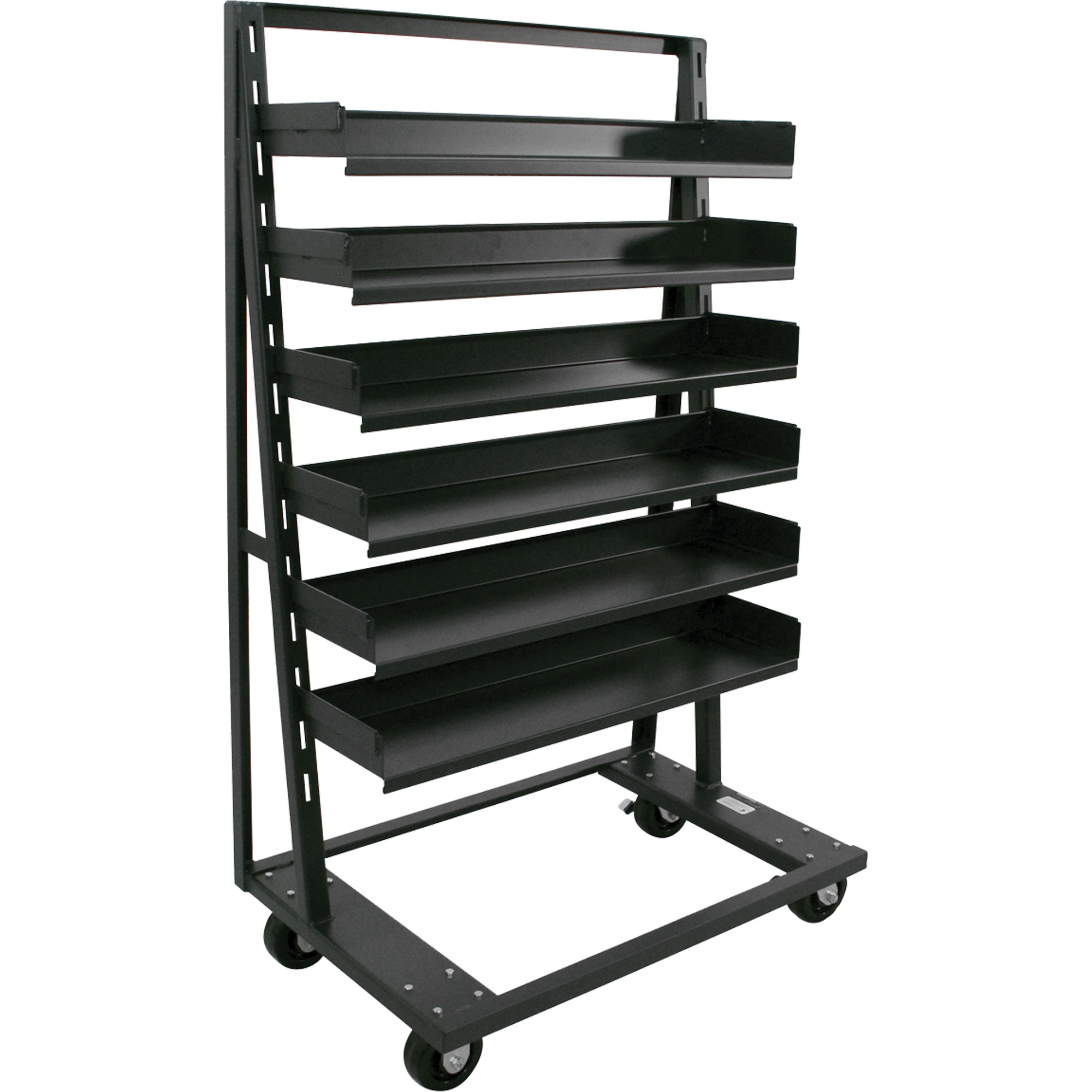 Chariot à cadre en A robuste à un côté avec 6 plateaux, 38" x 25" x 63", Capacité 2500 lb