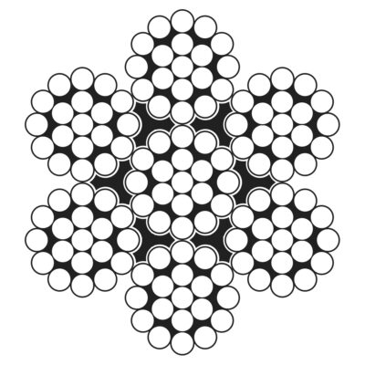 Câble métallique, 100' (30,5 m) x 1/4", 6400 lb (3.2 tonnes), Acier inoxydable