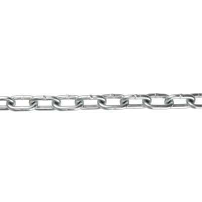 Chaîne à maillon droit, Acier à faible teneur en carbone, 1/4" x 140' (42,7 m) l, Calibre 30, Charge d'utilisation 1300 lb (0,65 tonne)