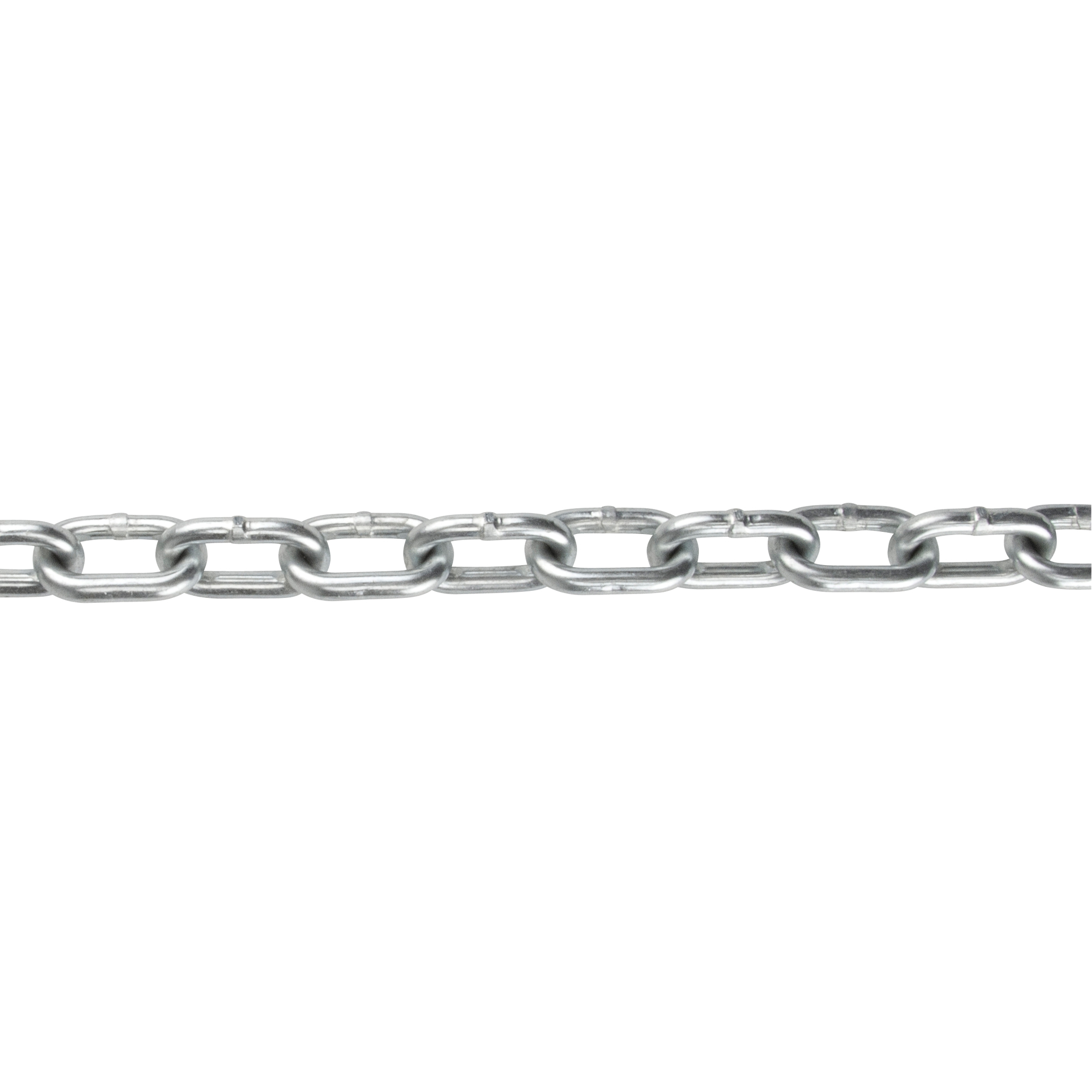 Chaîne à maillon droit, Acier à faible teneur en carbone, 1/4" x 140' (42,7 m) l, Calibre 30, Charge d'utilisation 1300 lb (0,65 tonne)
