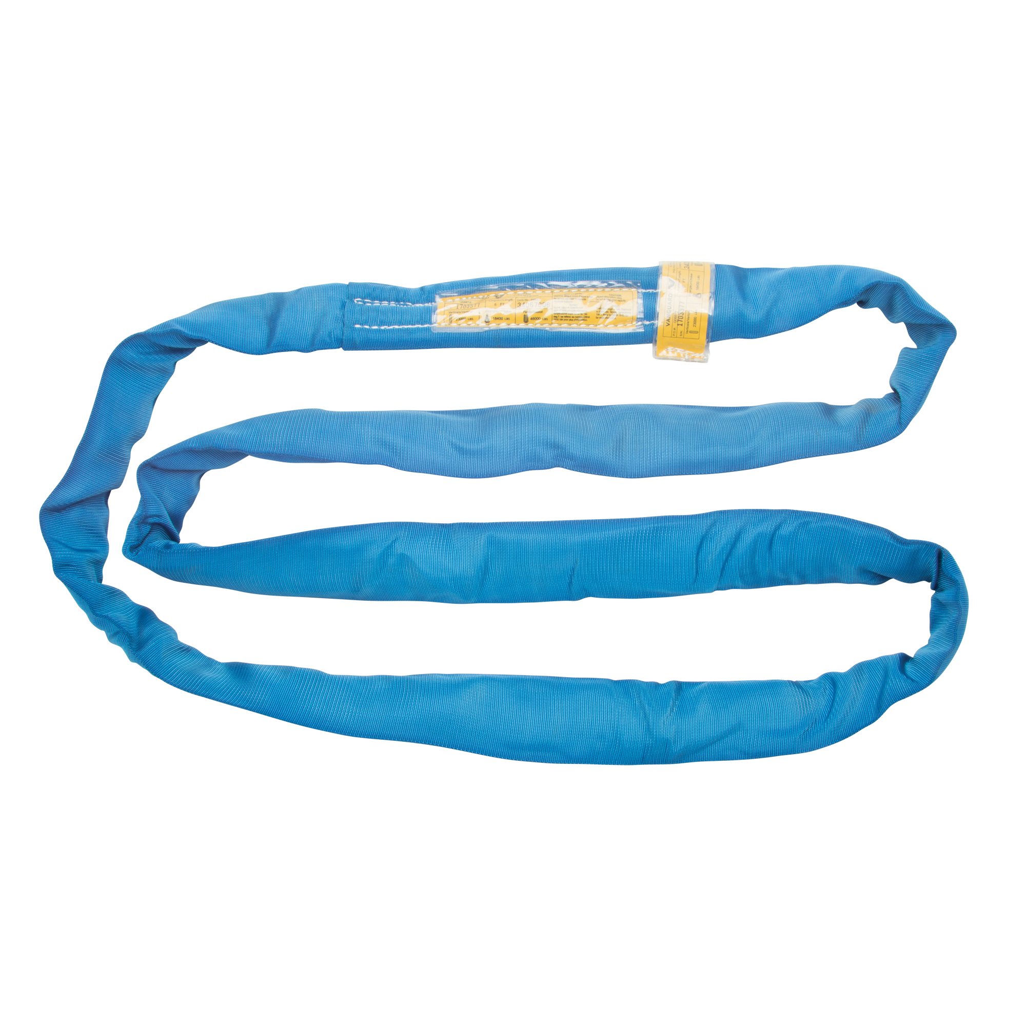 Élingue de levage en polyester ronde, Bleu, 4" la x 10' lo, 23 000 lb Charge verticale