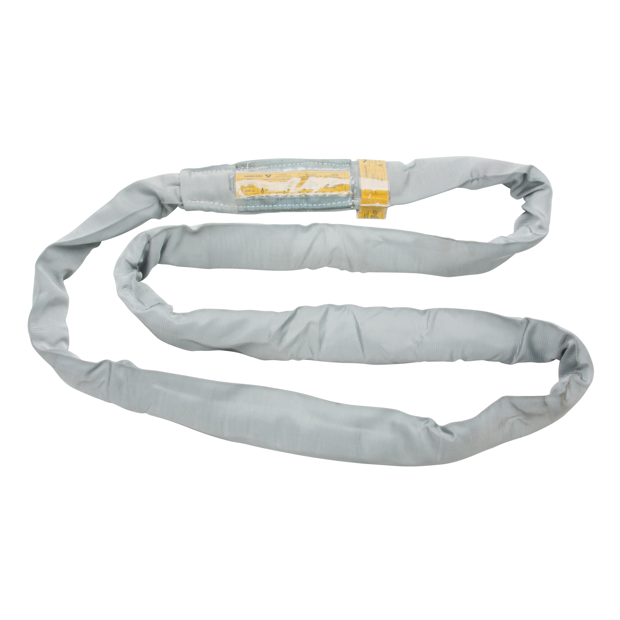 Élingue de levage en polyester ronde, Gris, 4" la x 6' lo, 32000 lb Charge verticale