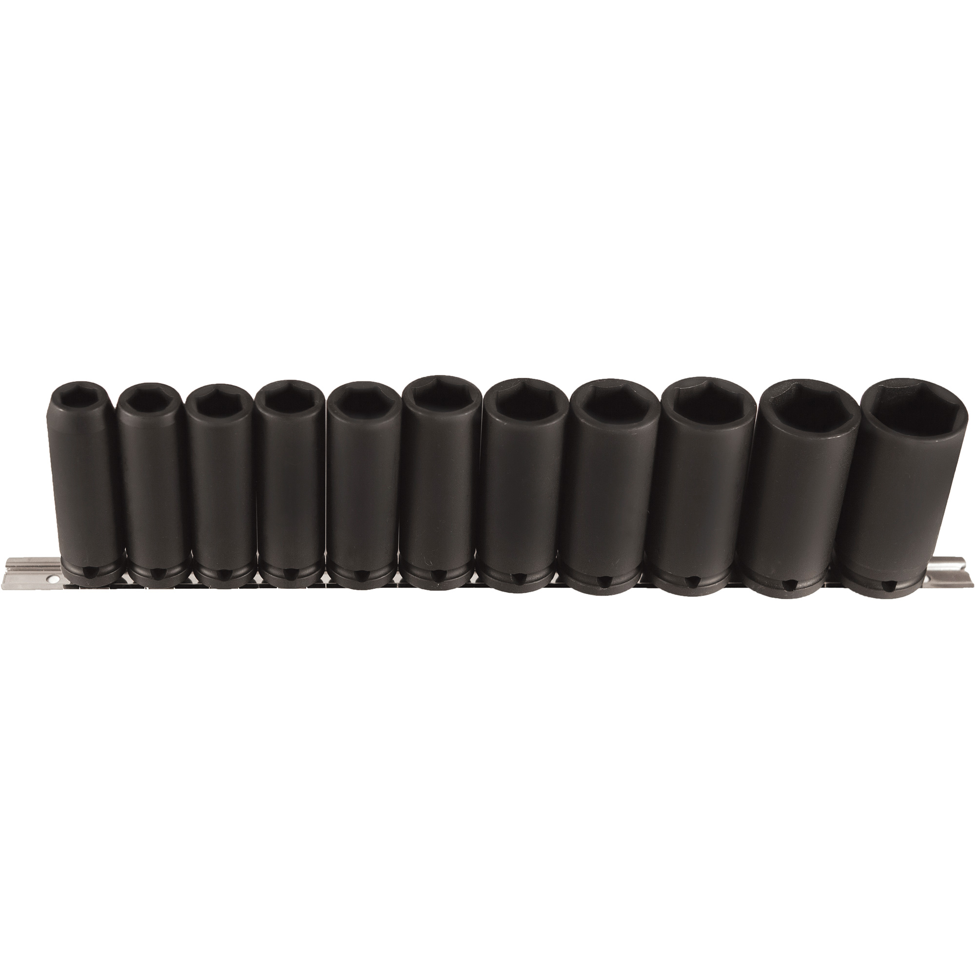 Jeu de douilles longues, 11 Mcx, Chocs, Prise de 1/2", Profond