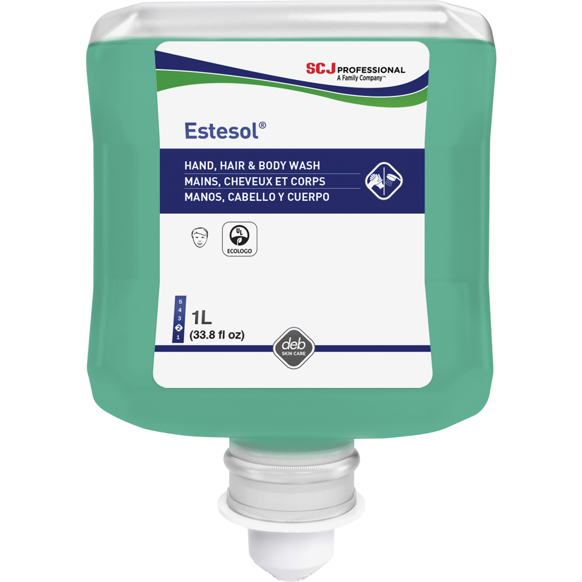 Nettoyant pour les mains, les cheveux et le corps EstesolMD, 1 L, Forêt tropicale, Cartouche en plastique