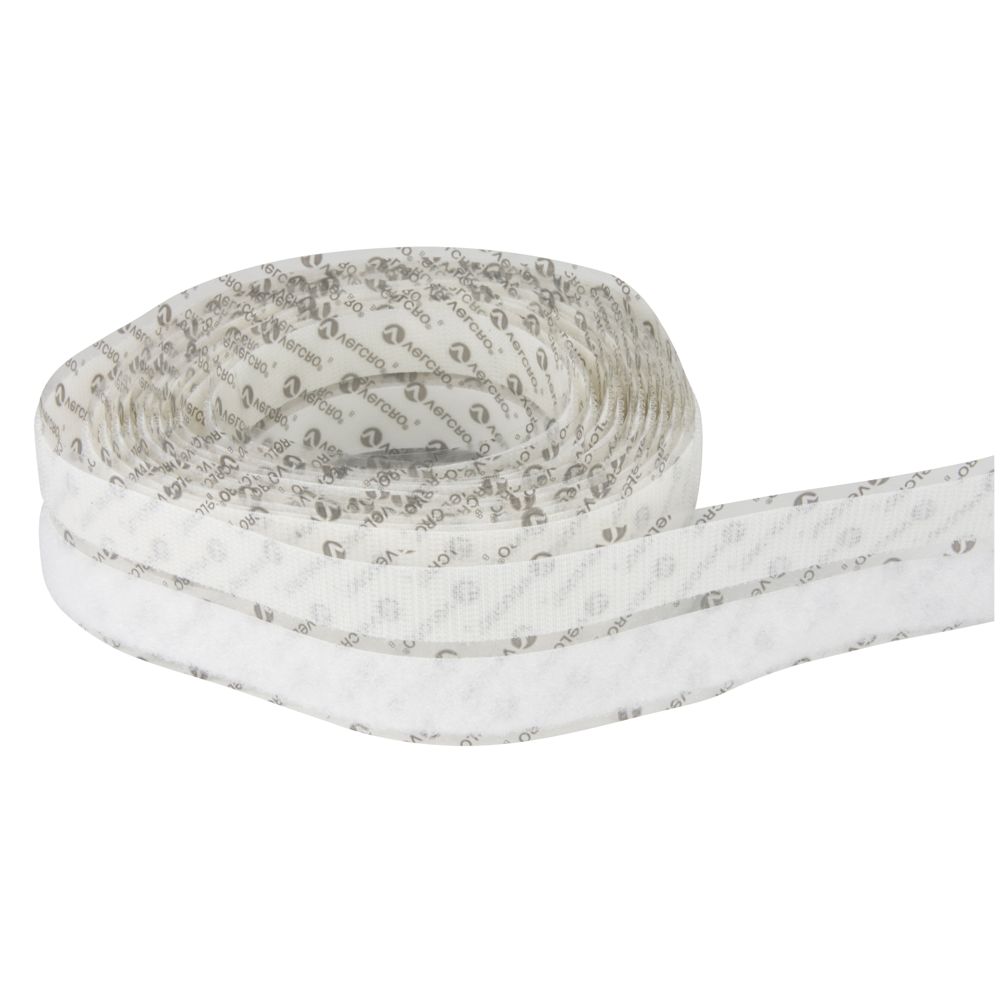 Attache, Boucle et crochet, 15' x 3/4", Adhésif, Blanc