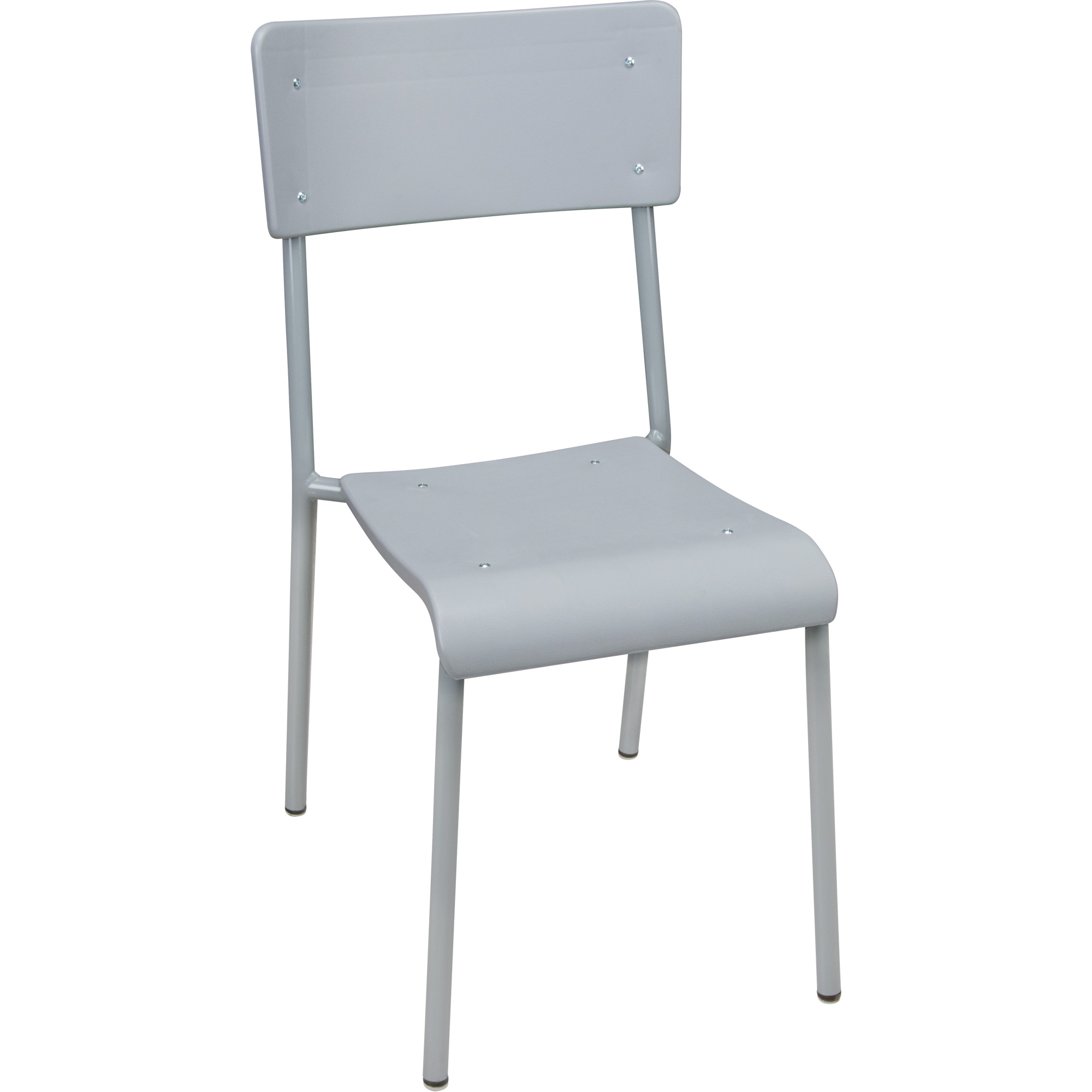Chaises empilables Ventura, Polypropylène, Hauteur 36", Capacité 300 lb, Gris