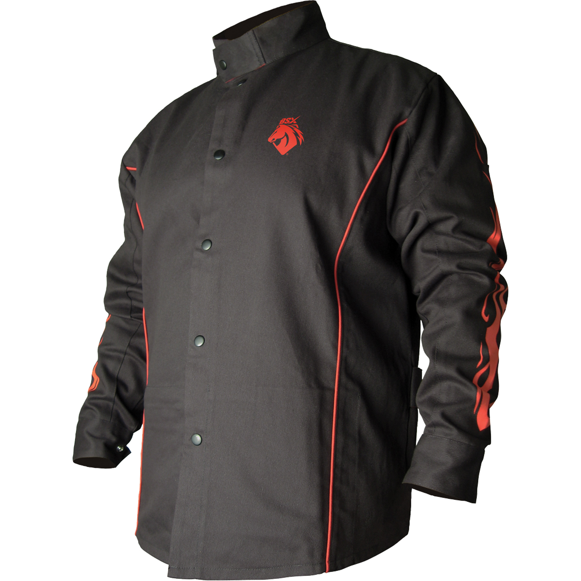 Veste de soudage BSXMD ignifuge profilé, Coton, 2T-Grand, Noir